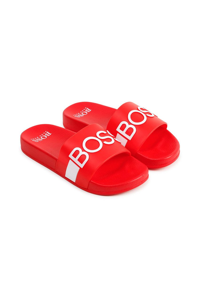 Dětské pantofle BOSS červená barva - červená -  Umělá hmota