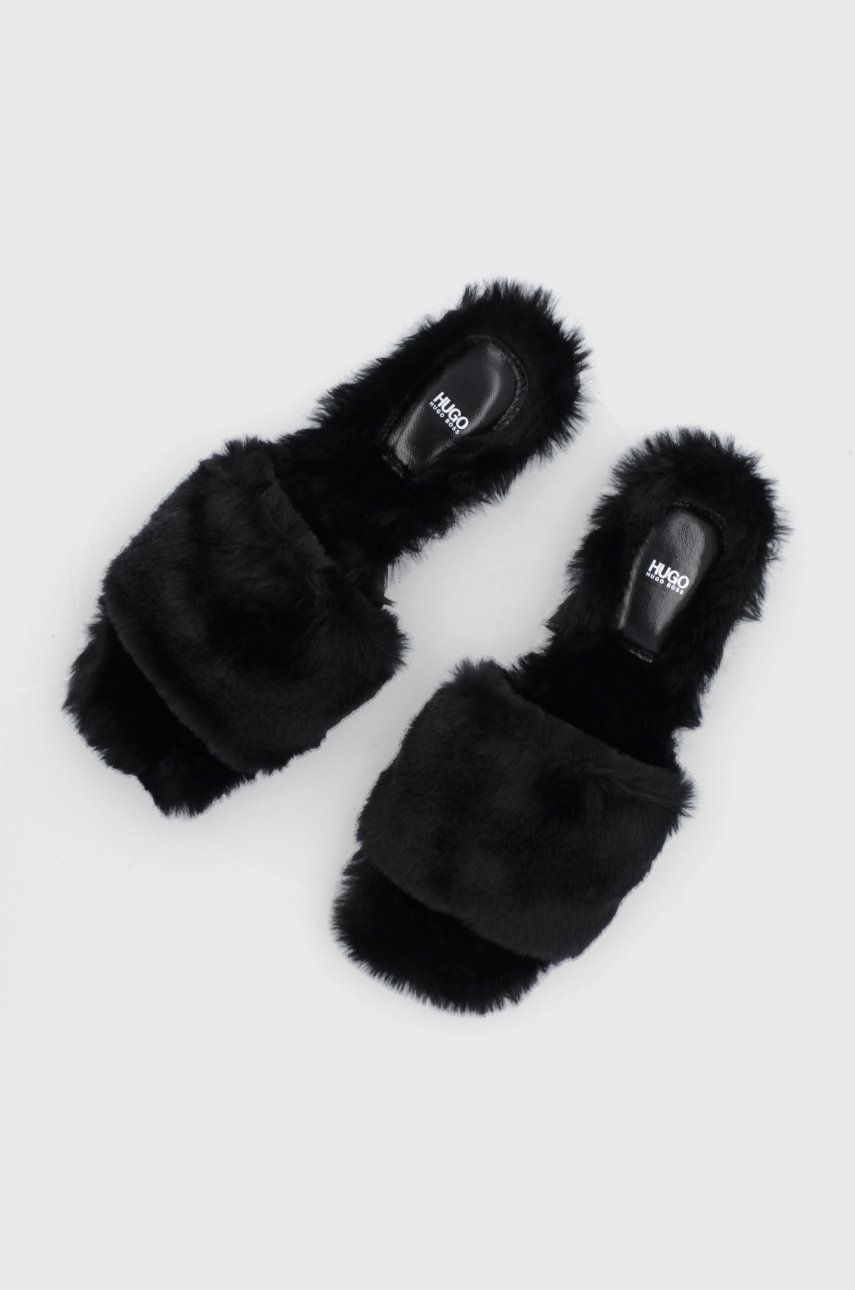 Pantofle Hugo černá barva - černá -  Svršek: Textilní materiál Vnitřek: Textilní materiál
