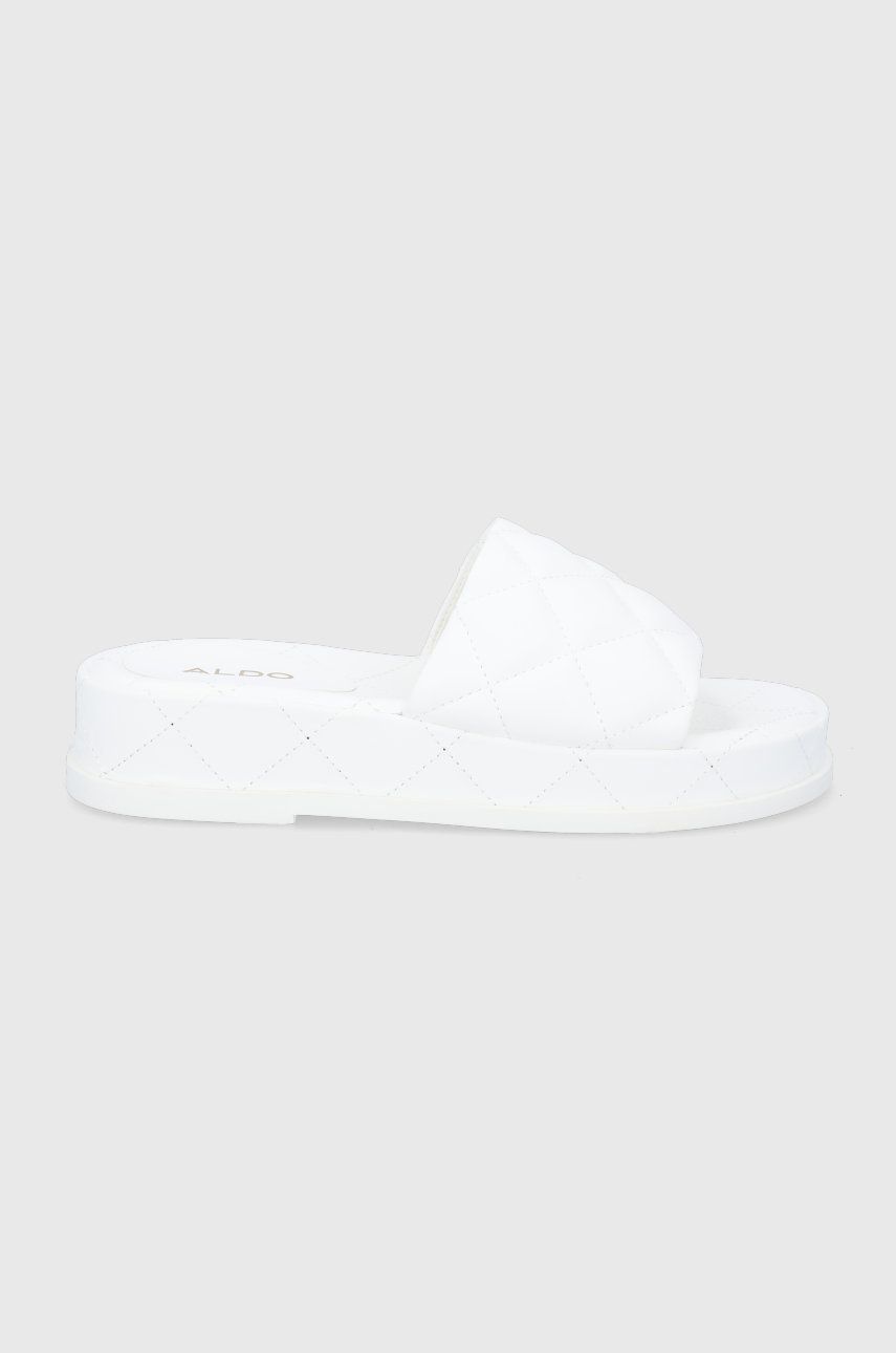 Pantofle Aldo Carreaux dámské, bílá barva, na platformě - bílá -  Svršek: Umělá hmota Vnit