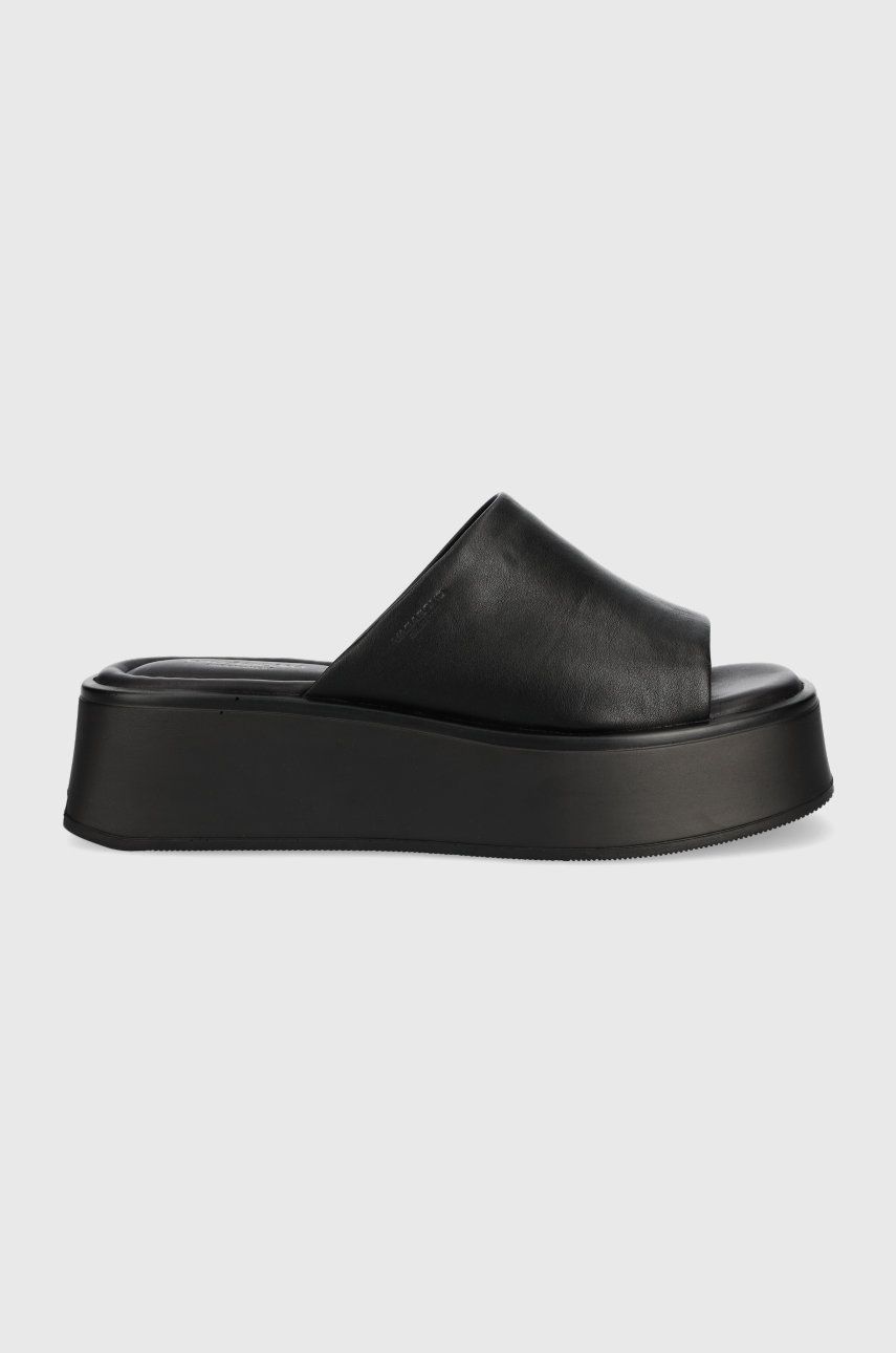 Levně Kožené pantofle Vagabond Shoemakers Courtney dámské, černá barva, na platformě, 5334-601-92