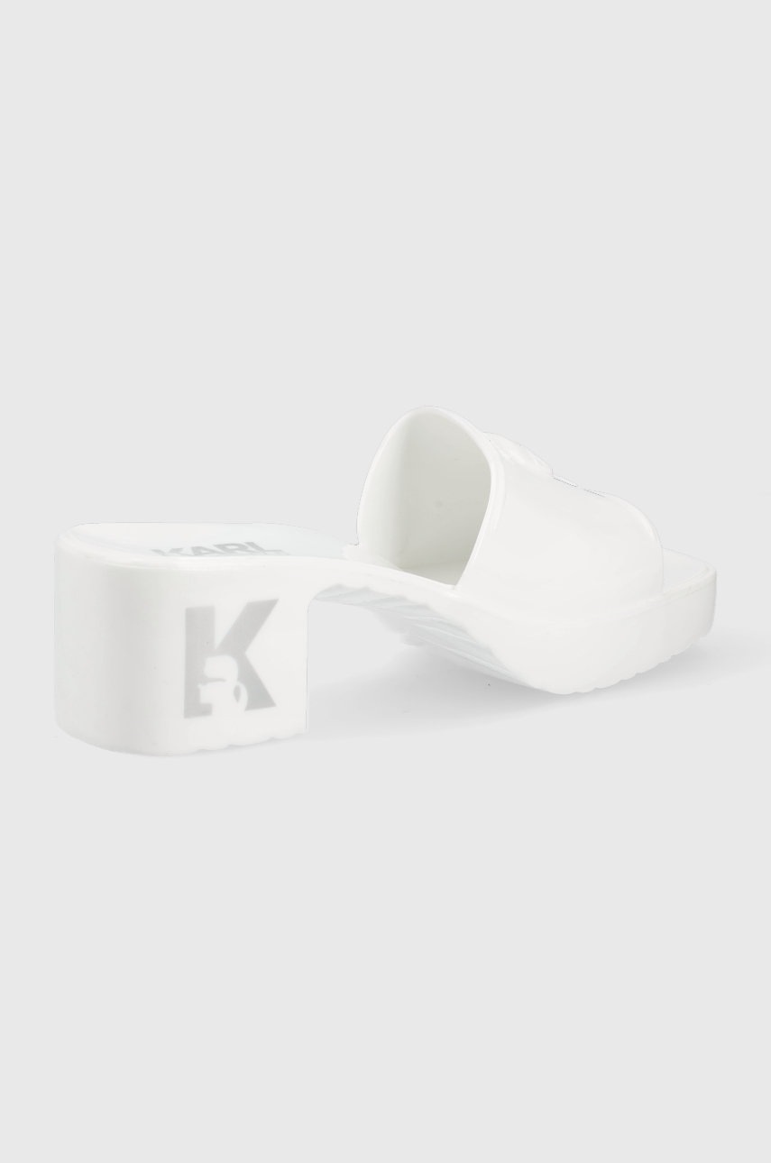 

Шльопанці Karl Lagerfeld Jelly Blok Heel жіночі колір білий каблук блок