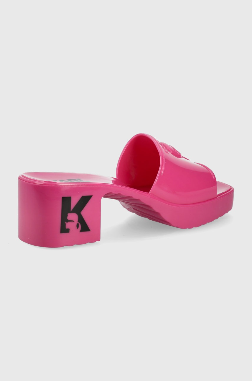 

Шлепанцы Karl Lagerfeld Jelly Blok Heel женские цвет розовый каблук кирпичик