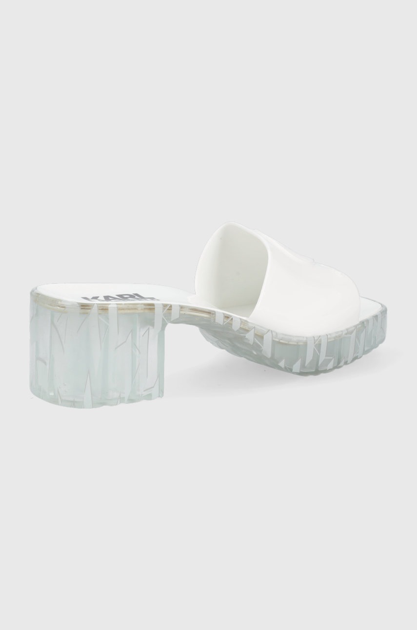 

Шлепанцы Karl Lagerfeld Jelly Blok Heel женские цвет белый каблук кирпичик