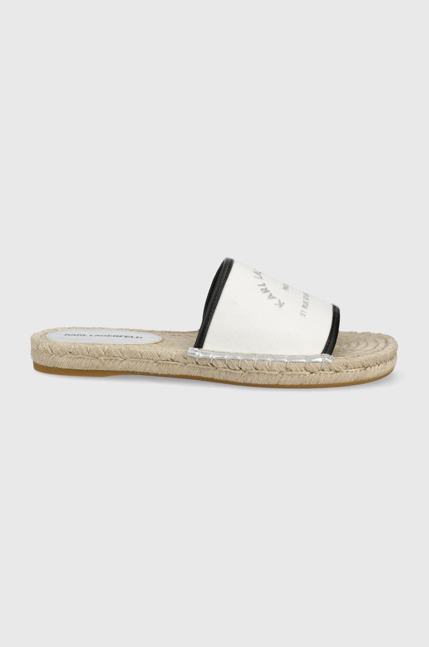 Karl Lagerfeld papuci KAMINI KC femei, culoarea alb KL80181