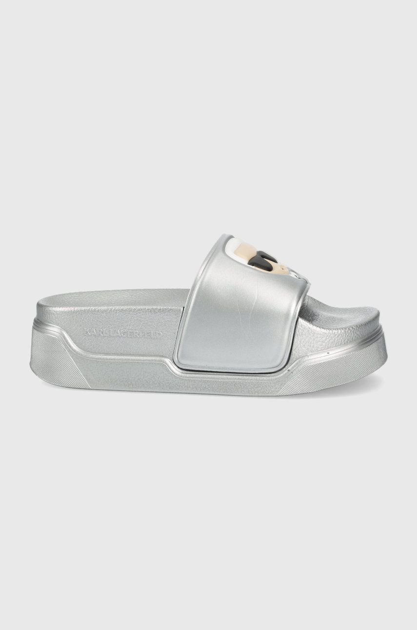 Karl Lagerfeld papuci Kondominium femei, culoarea argintiu, cu platforma answear.ro imagine megaplaza.ro