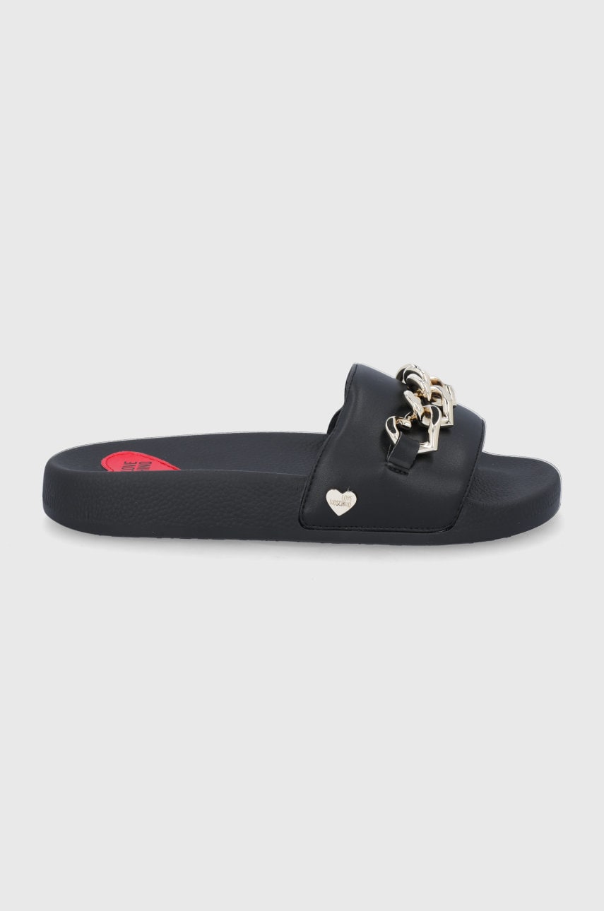 Love Moschino papuci femei, culoarea negru