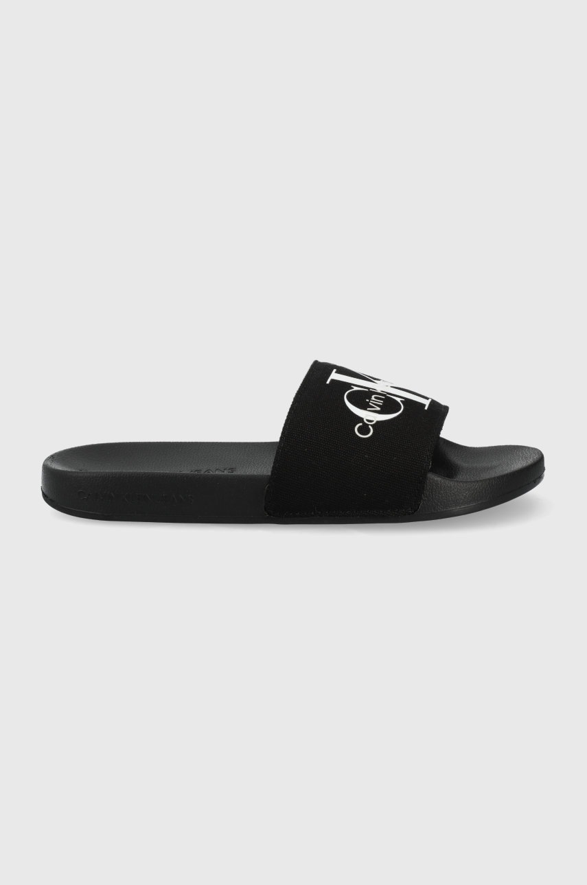 

Чехли Calvin Klein Jeans SLIDE MONOGRAM CO дамско в черно YW0YW00103.BDS, Черен
