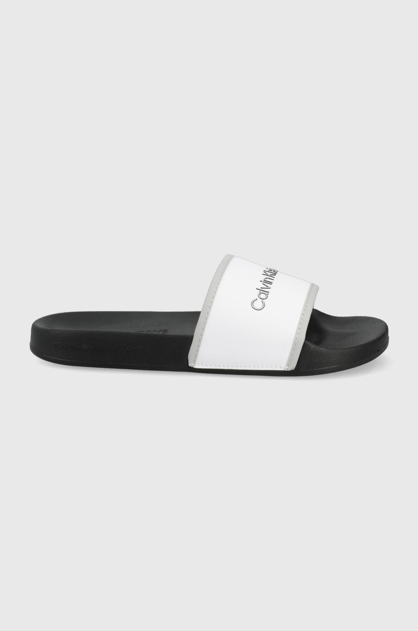 

Чехли Calvin Klein Jeans дамско в бяло, Бял