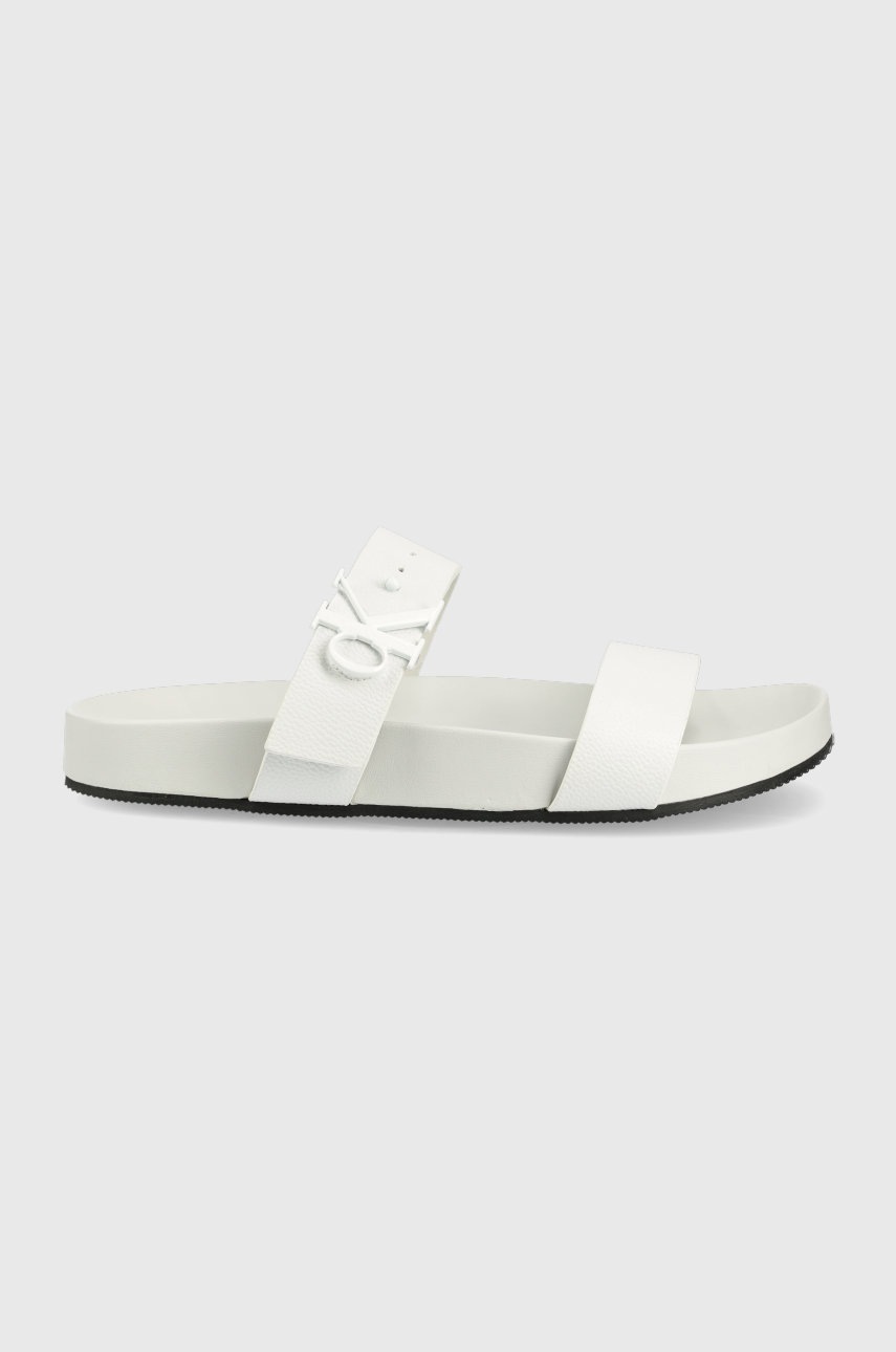 

Кожени чехли Calvin Klein Jeans в бяло, Бял
