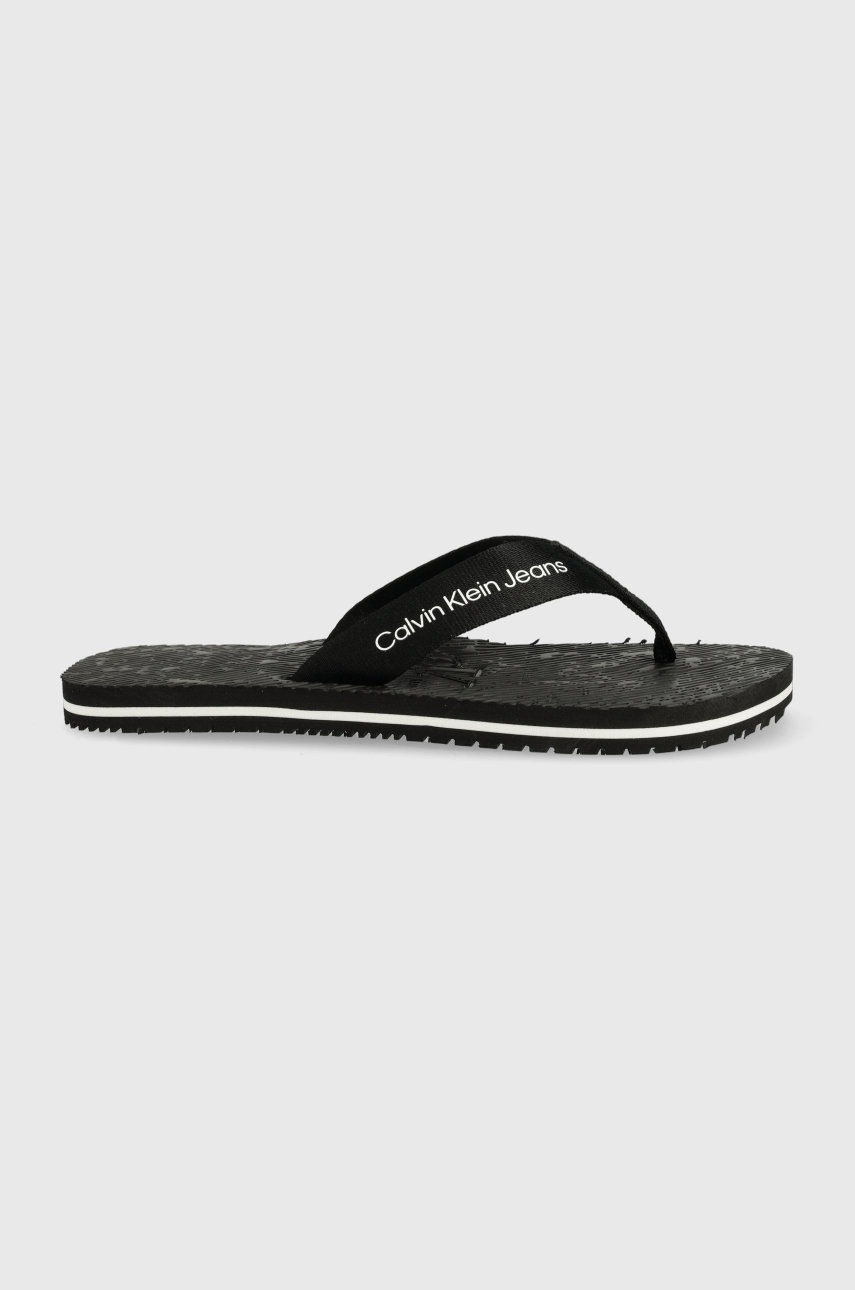 

Джапанки Calvin Klein Jeans в черно с платформа, Черен