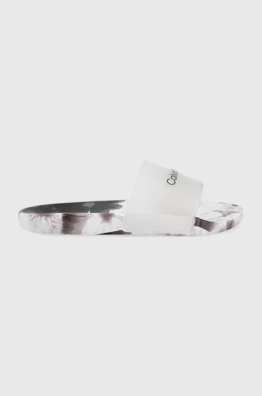 

Чехли Calvin Klein дамско в бяло, Бял