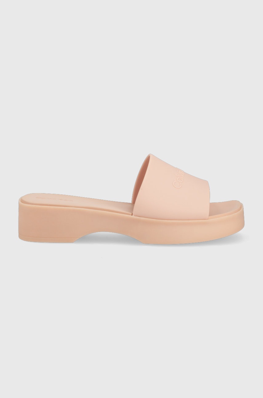 

Чехли Calvin Klein в розово с платформа, Розов