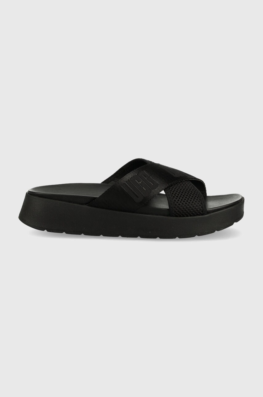 Ugg papuci emily femei, culoarea negru, cu platforma