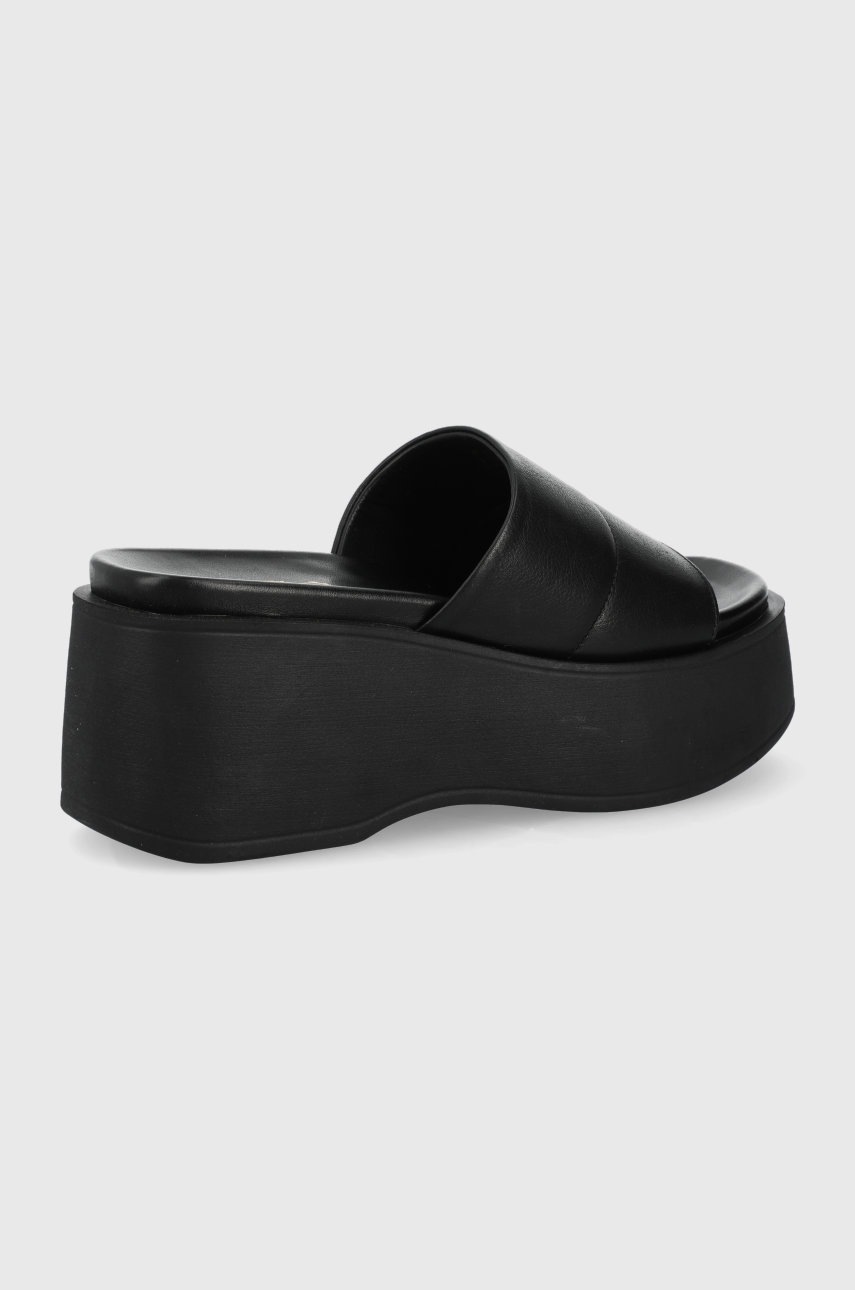 

Шкіряні шльопанці Aldo Libby жіночі колір чорний на платформі