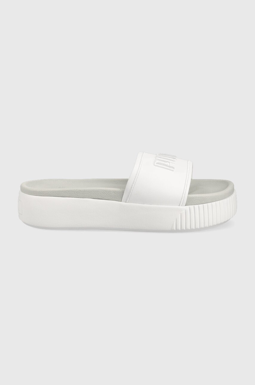 

Чехли Puma Platform Slide в бяло с платформа, Бял