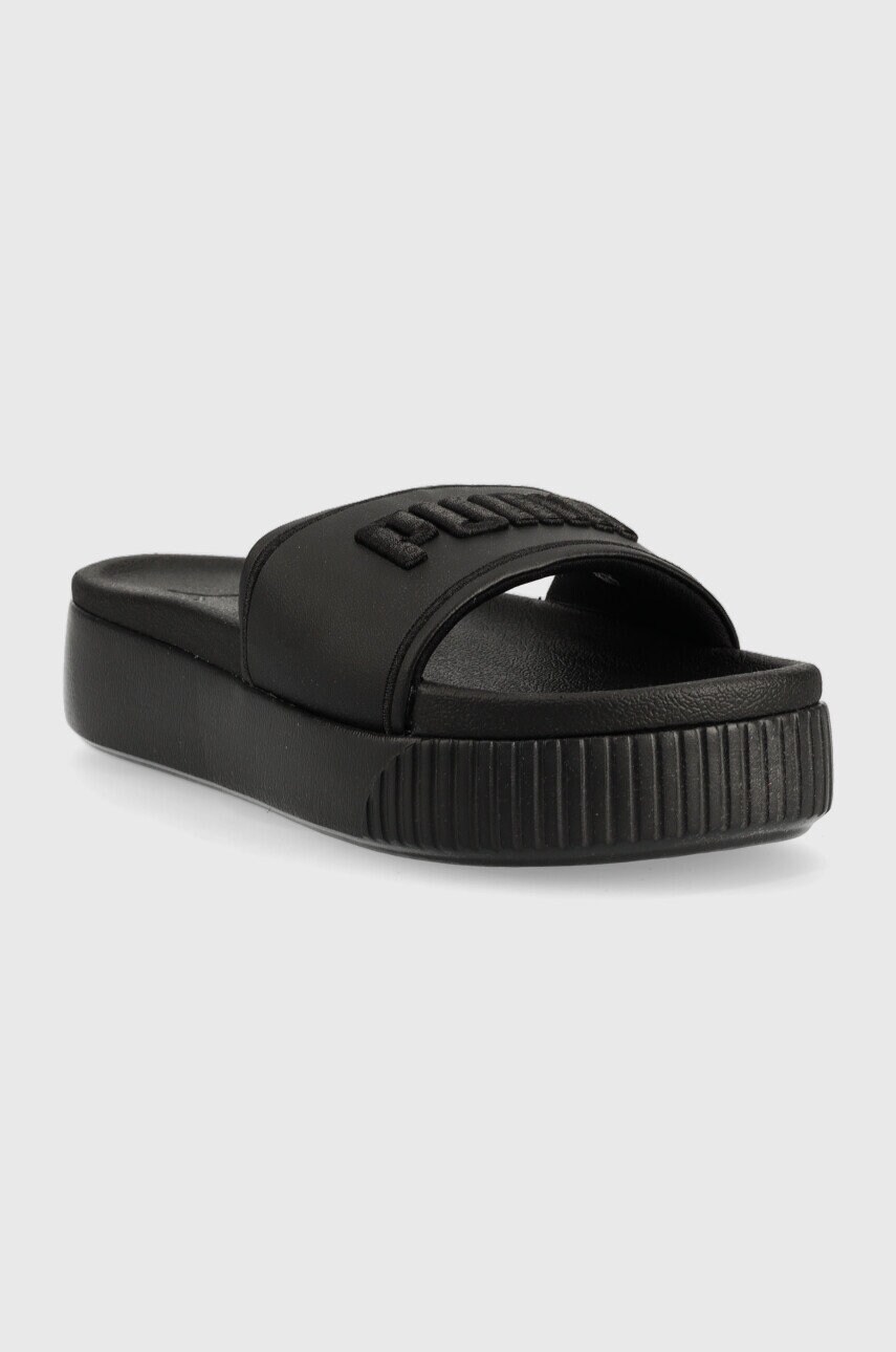 

Шльопанці Puma Platform Slide жіночі колір чорний на платформі