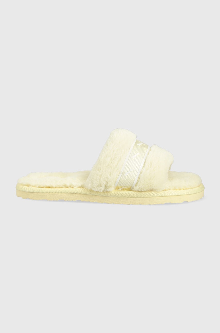 Puma papuci de casa puma fluff remix 385240 culoarea galben