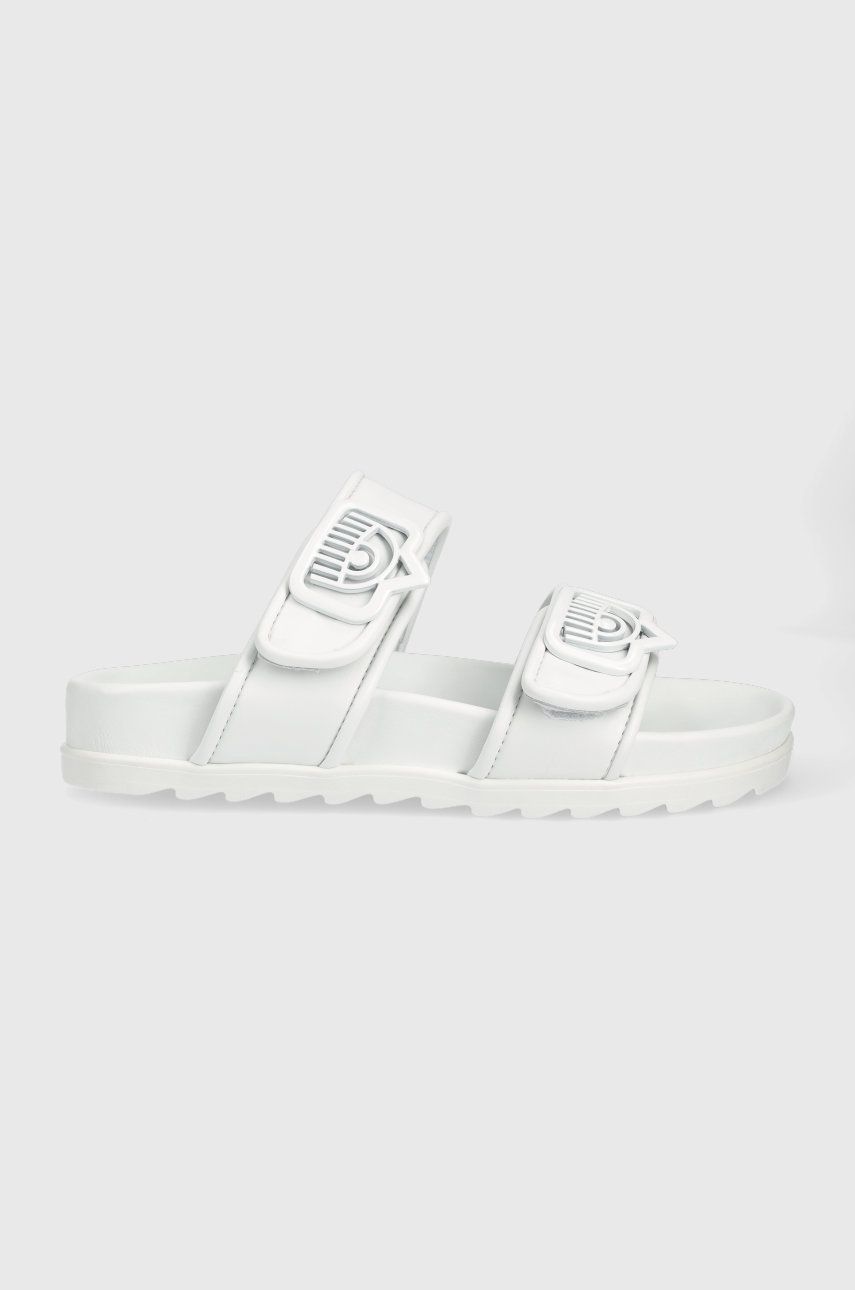 Chiara Ferragni papuci femei, culoarea alb, cu platforma alb imagine noua