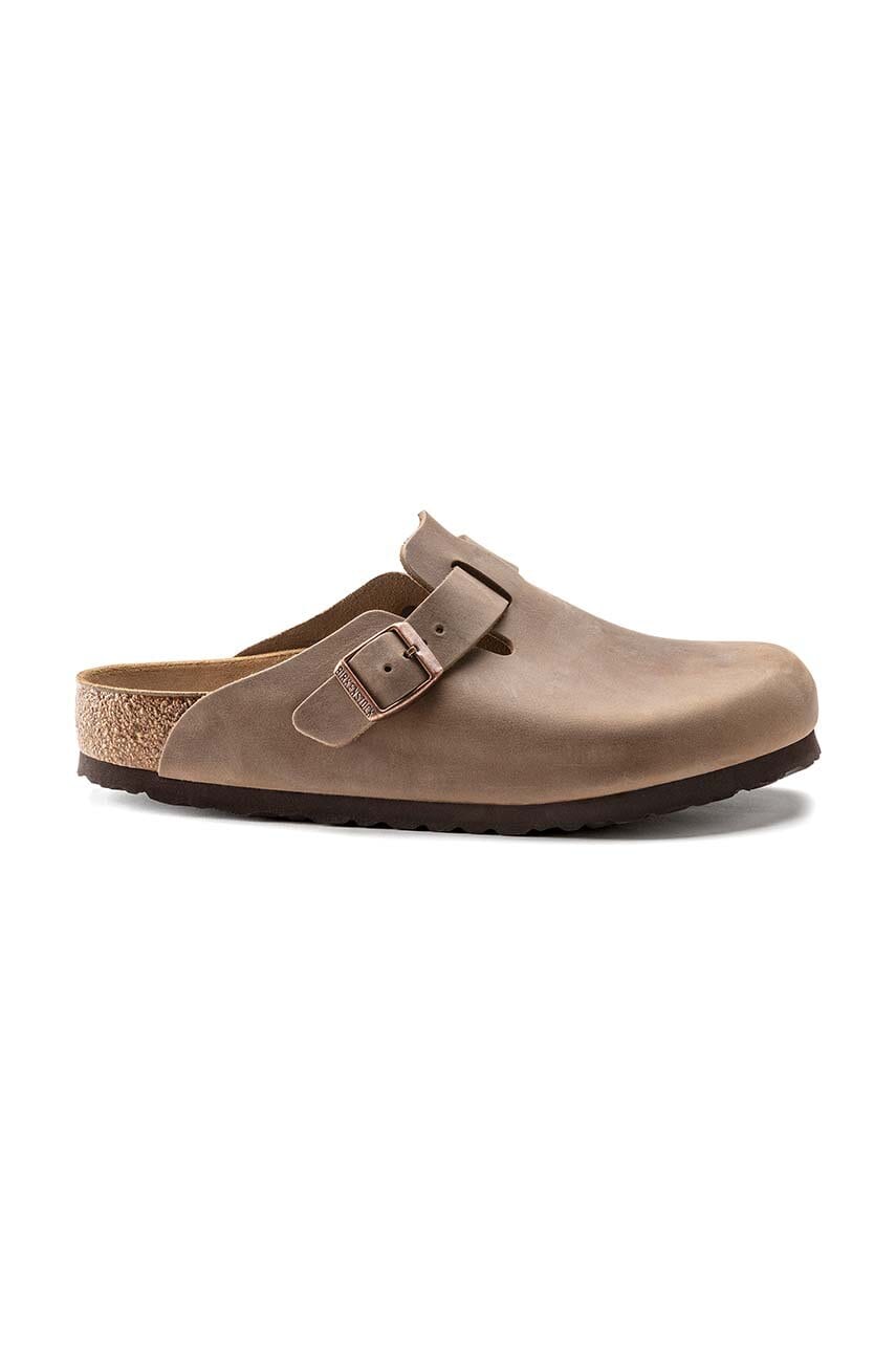 Birkenstock papuci din nubuc Boston culoarea maro, 960813 Birkenstock papuci din nubuc Boston culoarea maro, 960813