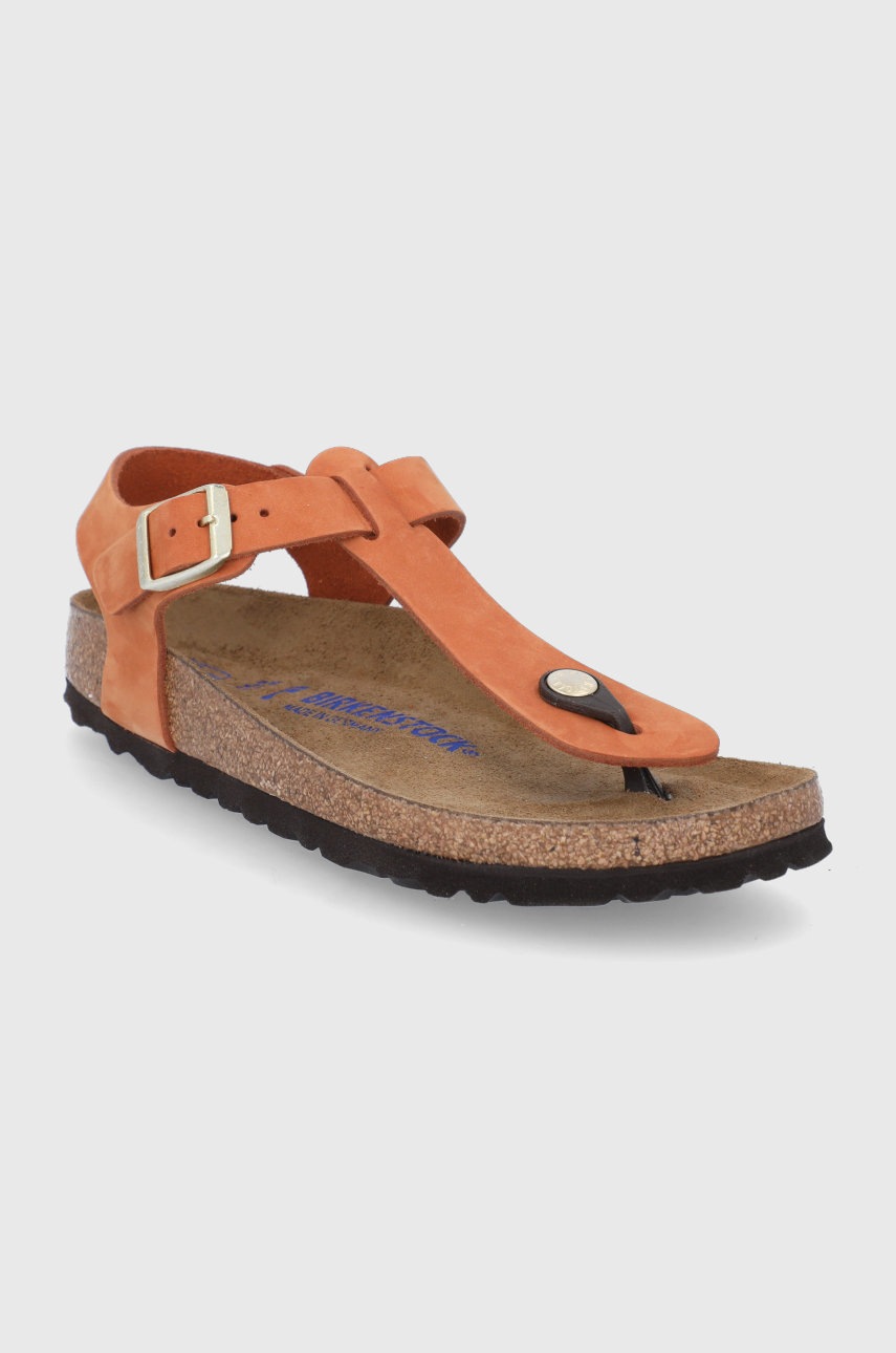 

Кожаные сандалии Birkenstock Kairo женские цвет оранжевый