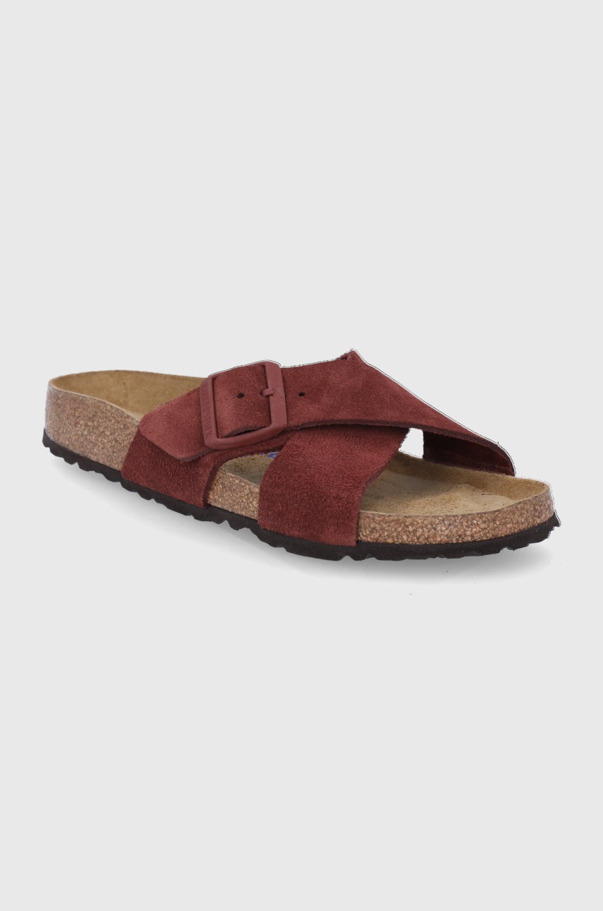 

Замшевые шлепанцы Birkenstock Siena женские цвет коричневый