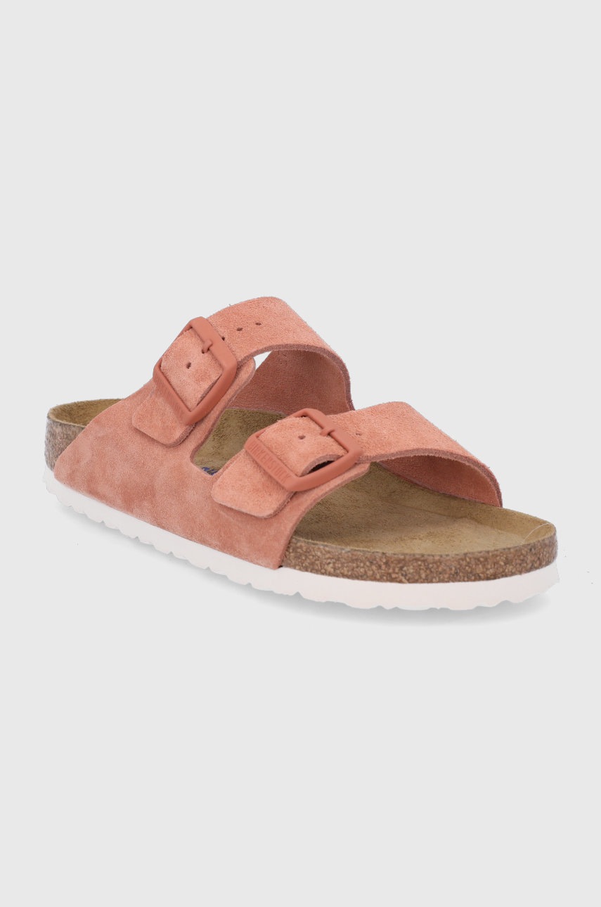 

Замшевые шлепанцы Birkenstock Arizona женские цвет розовый