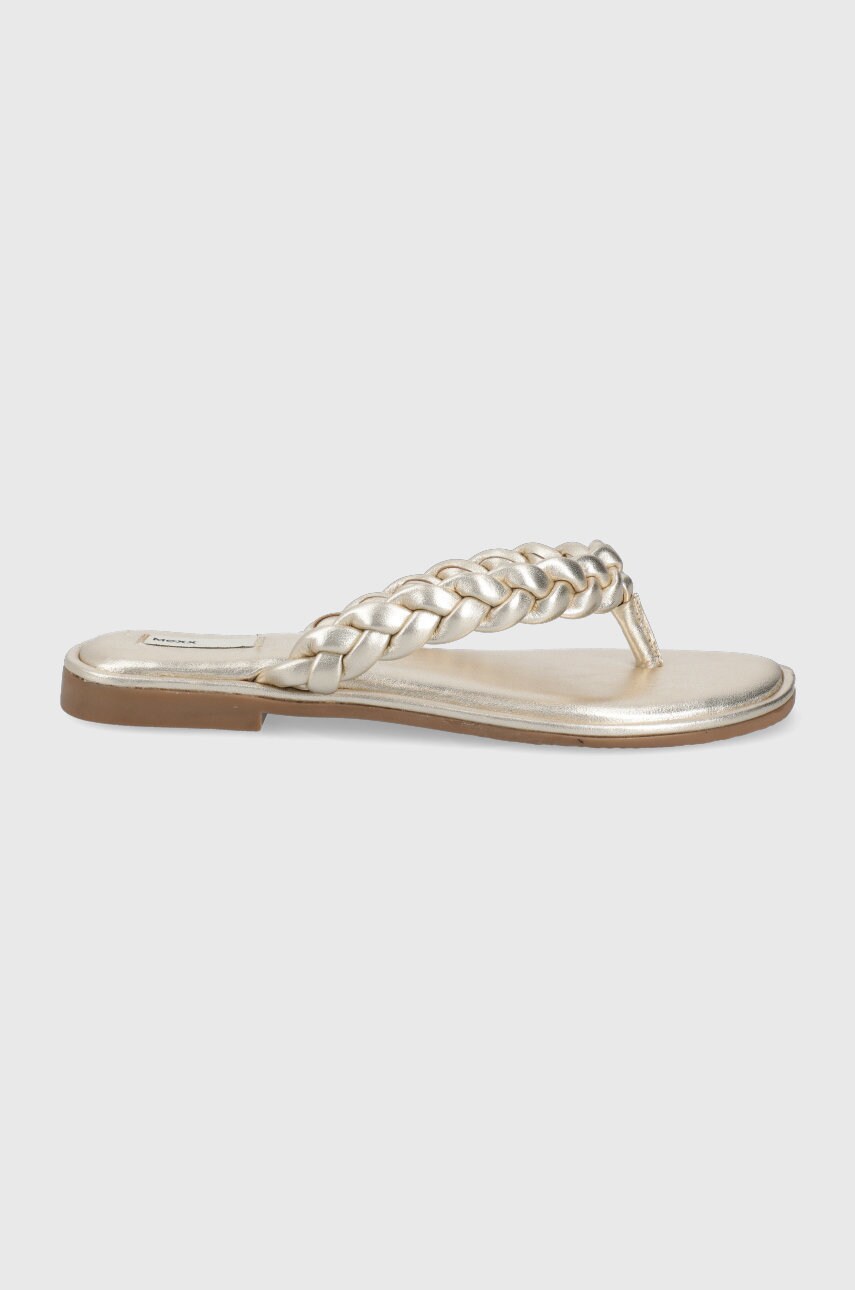Mexx slapi de piele Sandal Joya femei, culoarea auriu, cu toc plat Answear 2023-06-03