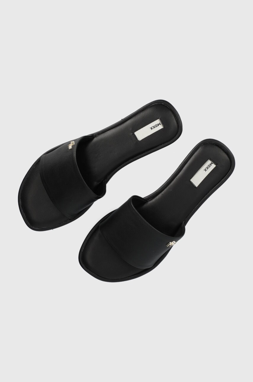 Mexx slapi de piele sandal jolie femei, culoarea negru