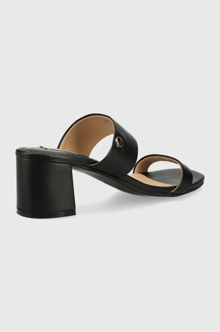 

Шкіряні шльопанці Mexx Sandal Jolly жіночі колір чорний каблук блок