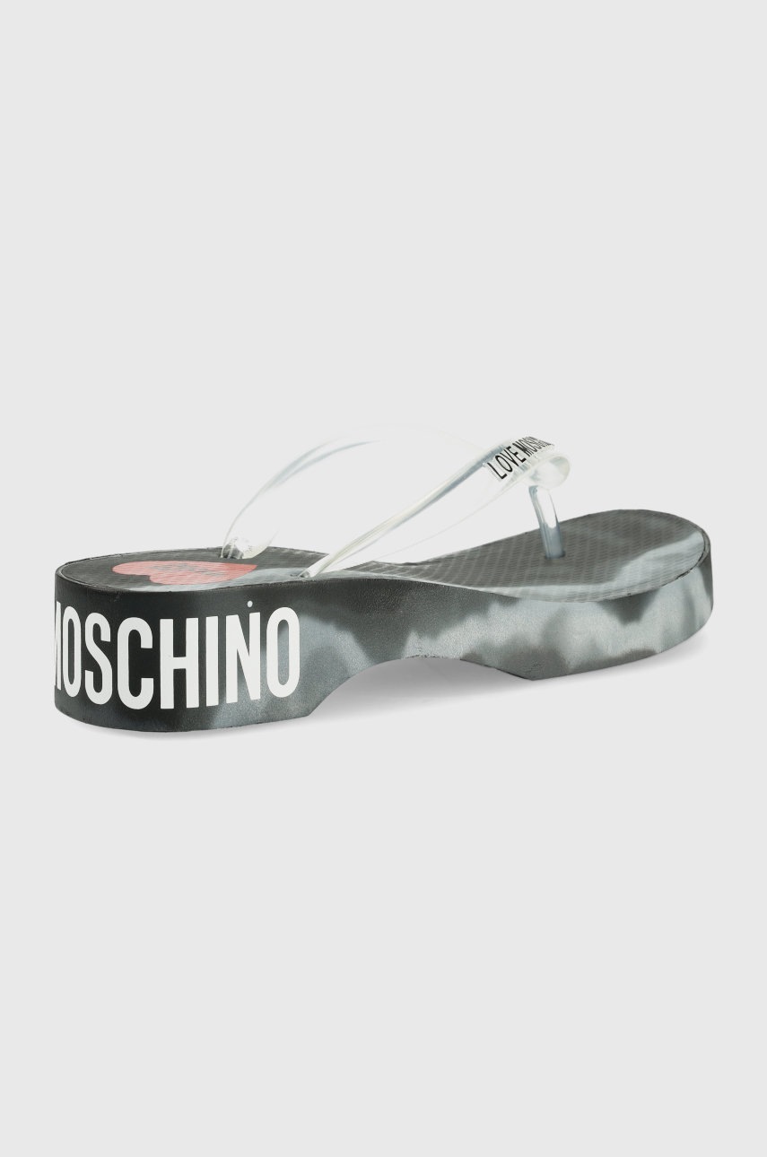 

Вьетнамки Love Moschino женские цвет серый на платформе