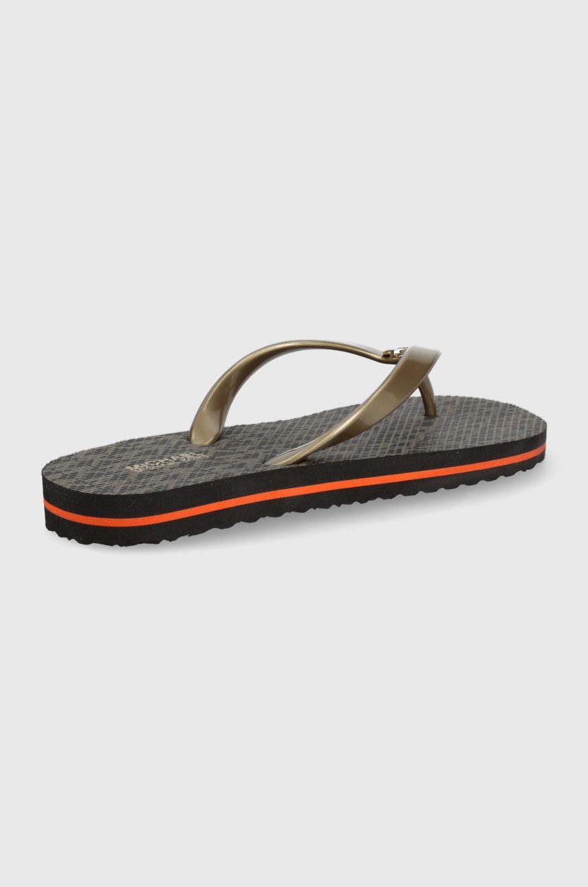 

В'єтнамки MICHAEL Michael Kors Mk Flip Flop Stripe Eva жіночі колір коричневий на плоскому ходу