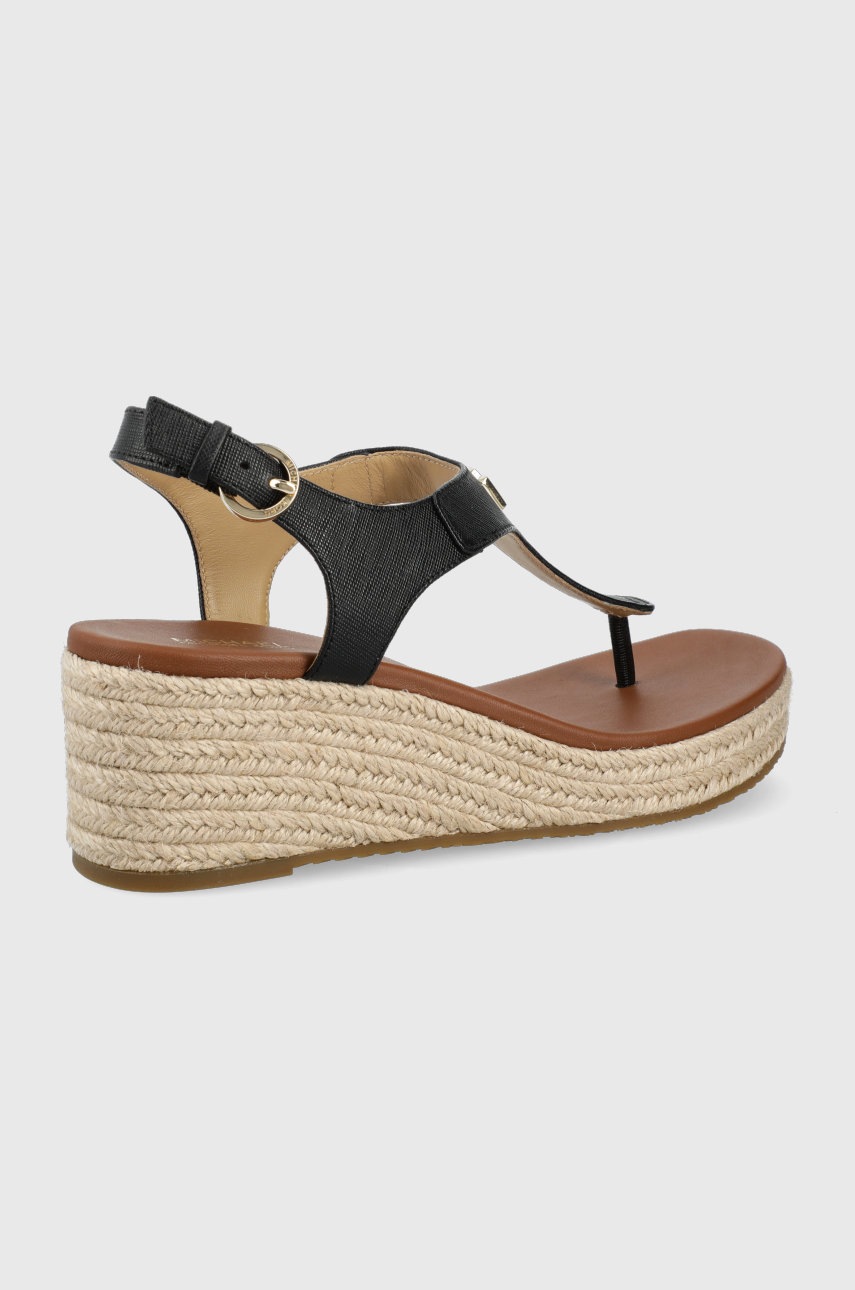 

Кожаные сандалии Michael Kors Laney Thong женские цвет чёрный на платформе