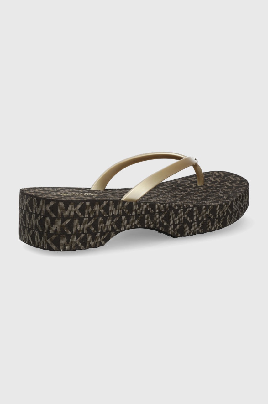 

В'єтнамки MICHAEL Michael Kors Lilo Flip Flop жіночі колір коричневий на танкетці