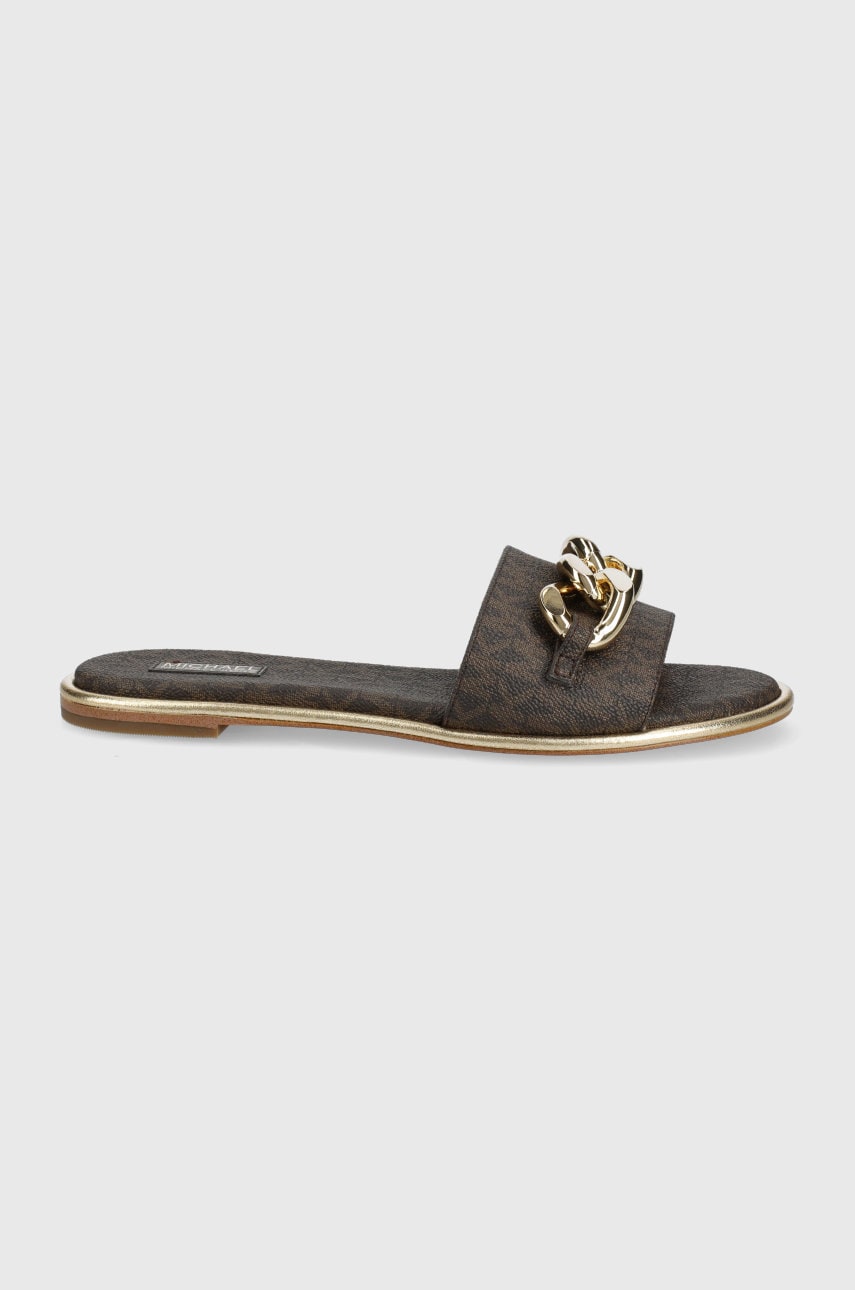 Michael michael kors papuci scarlett slide femei, culoarea maro