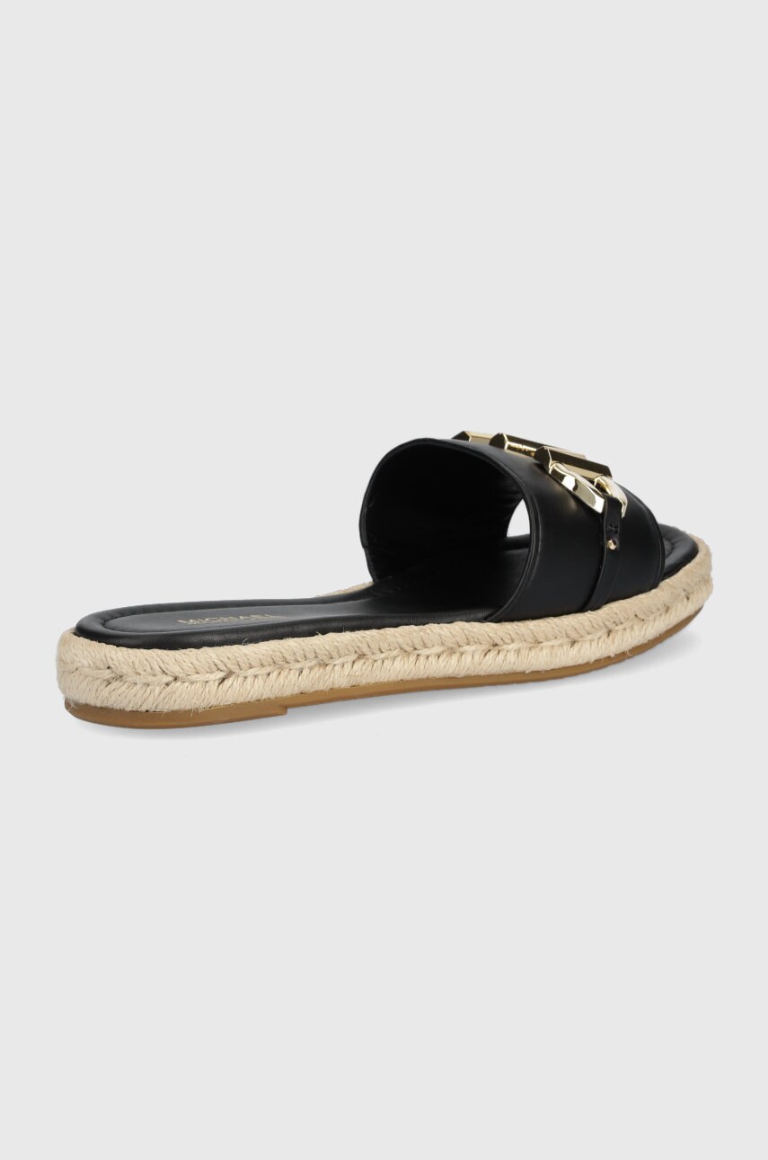 

Шкіряні шльопанці MICHAEL Michael Kors Izzy Slide жіночі колір чорний