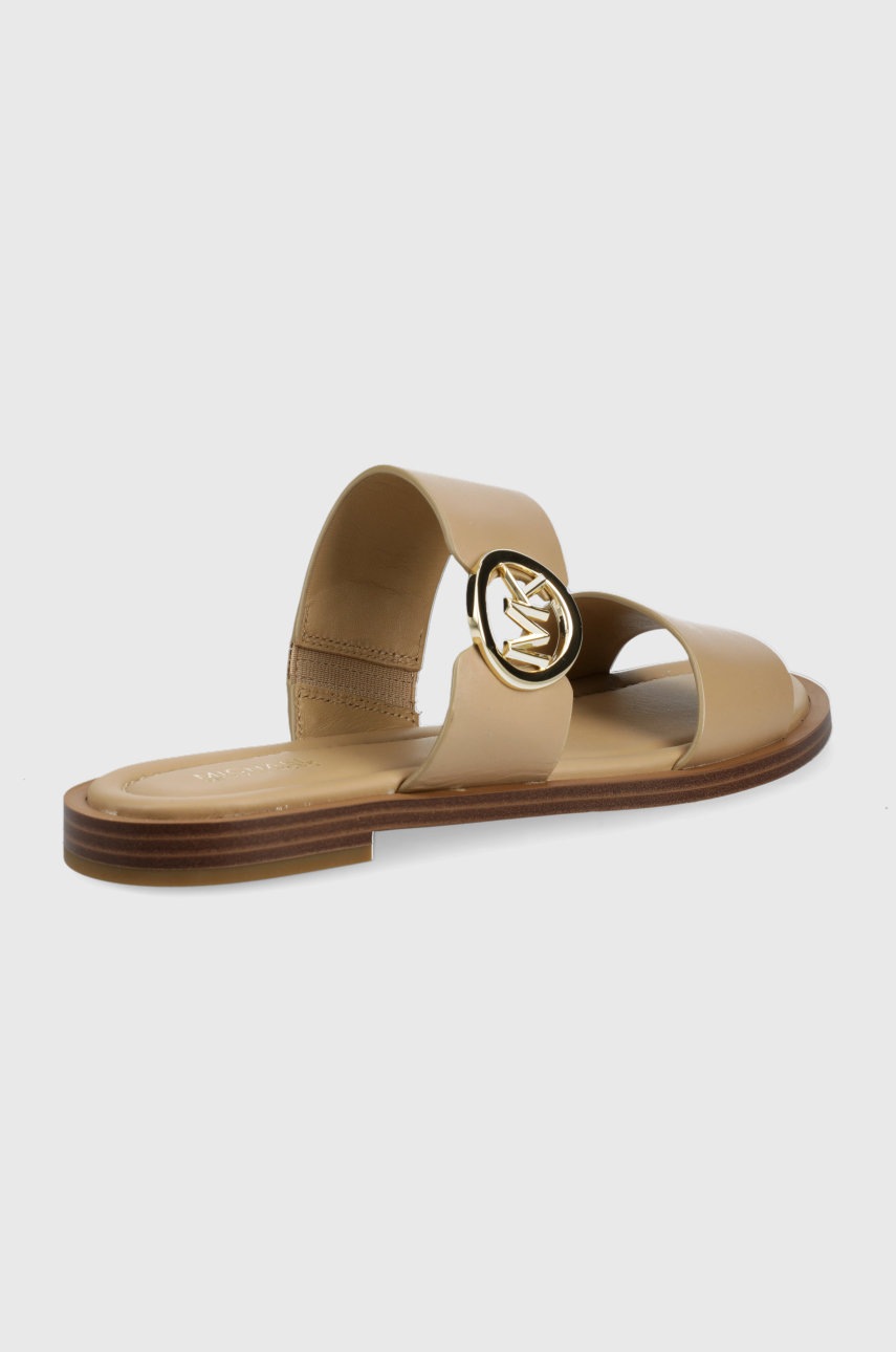 

Шкіряні шльопанці Michael Kors Summer Sandal жіночі колір бежевий