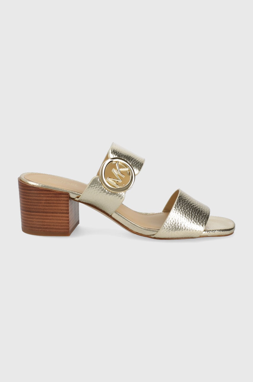 Michael michael kors papuci summer mid femei, culoarea auriu, cu toc drept