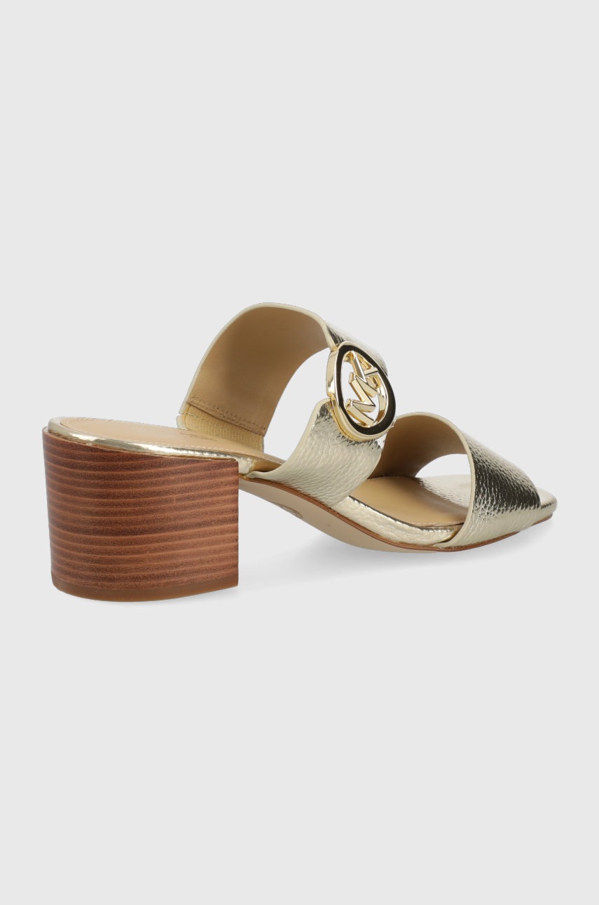 

Шлепанцы MICHAEL Michael Kors Summer Mid женские цвет золотой каблук кирпичик