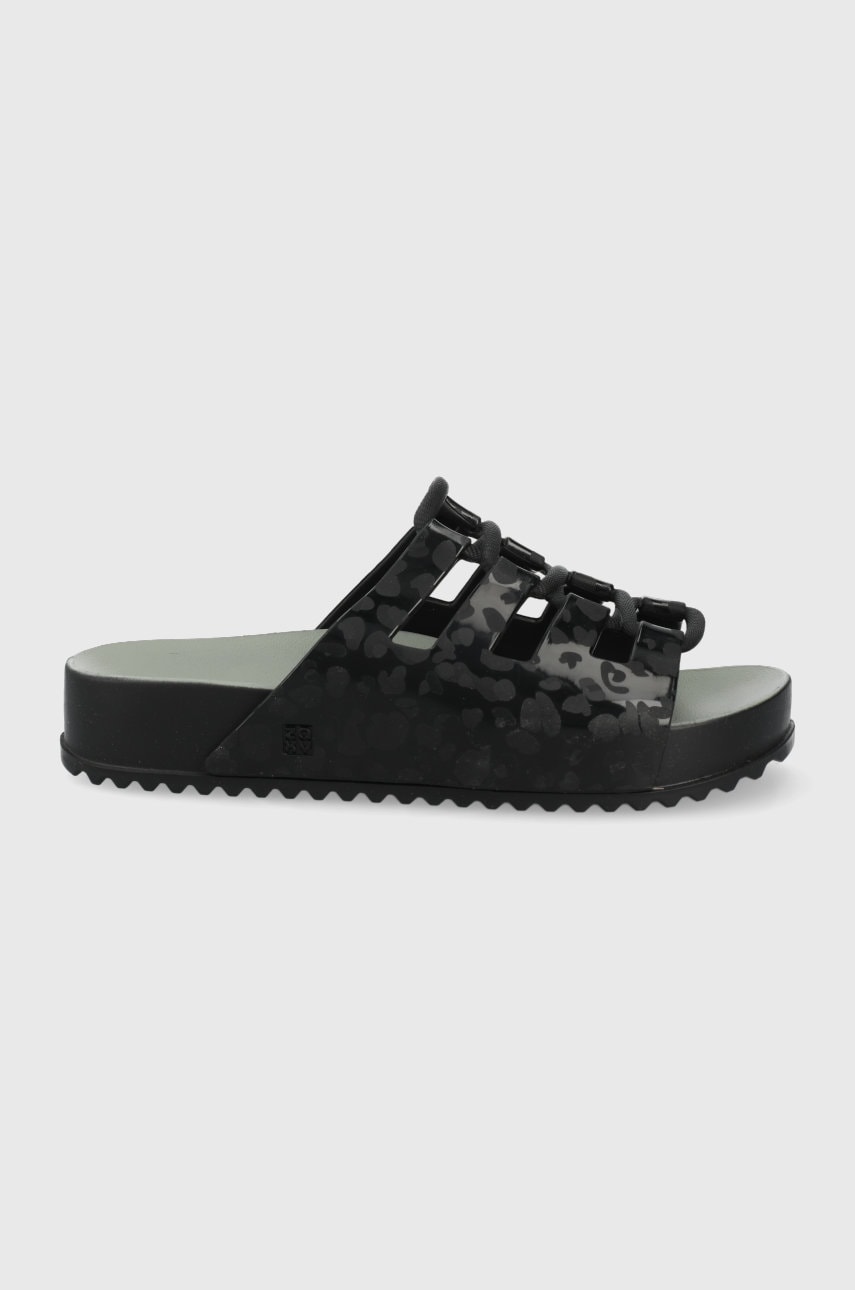 Zaxy papuci femei, culoarea negru, cu platforma