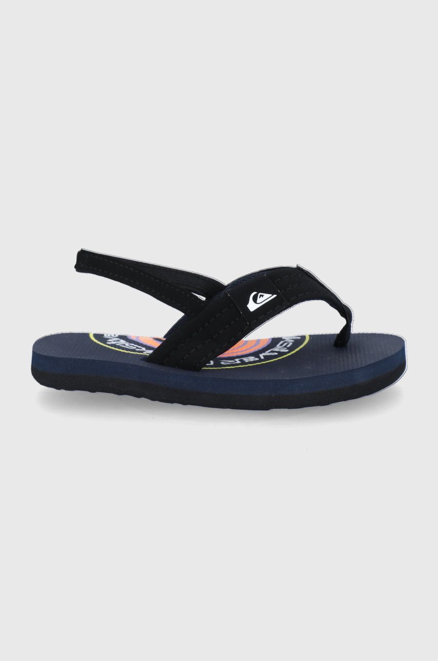 Quiksilver slapi femei, culoarea negru, cu toc plat