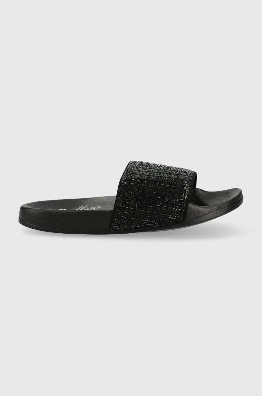 Pantofle Skechers dámské, černá barva - černá -  Svršek: Umělá hmota