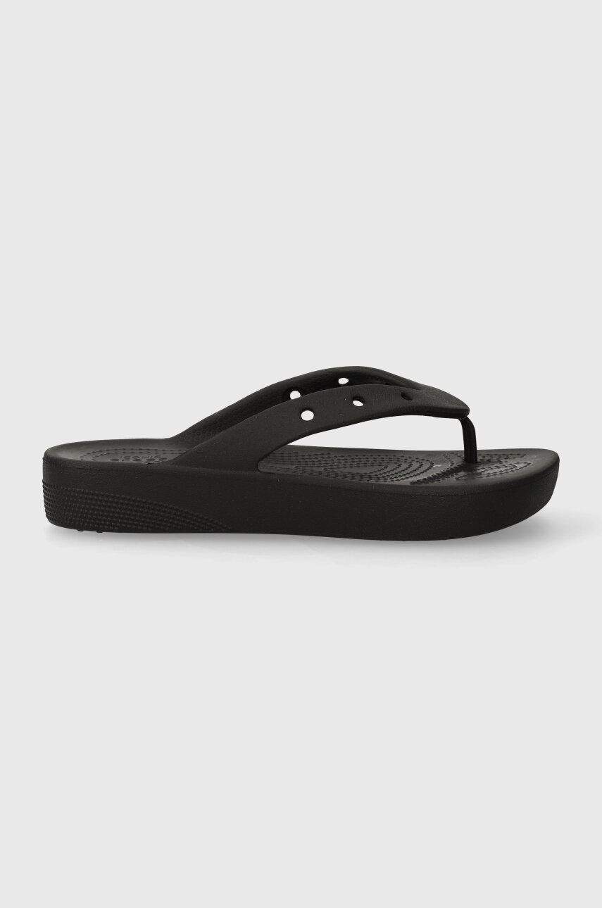 Crocs Slapi Femei, Culoarea Negru, Cu Platforma 207714.001-black