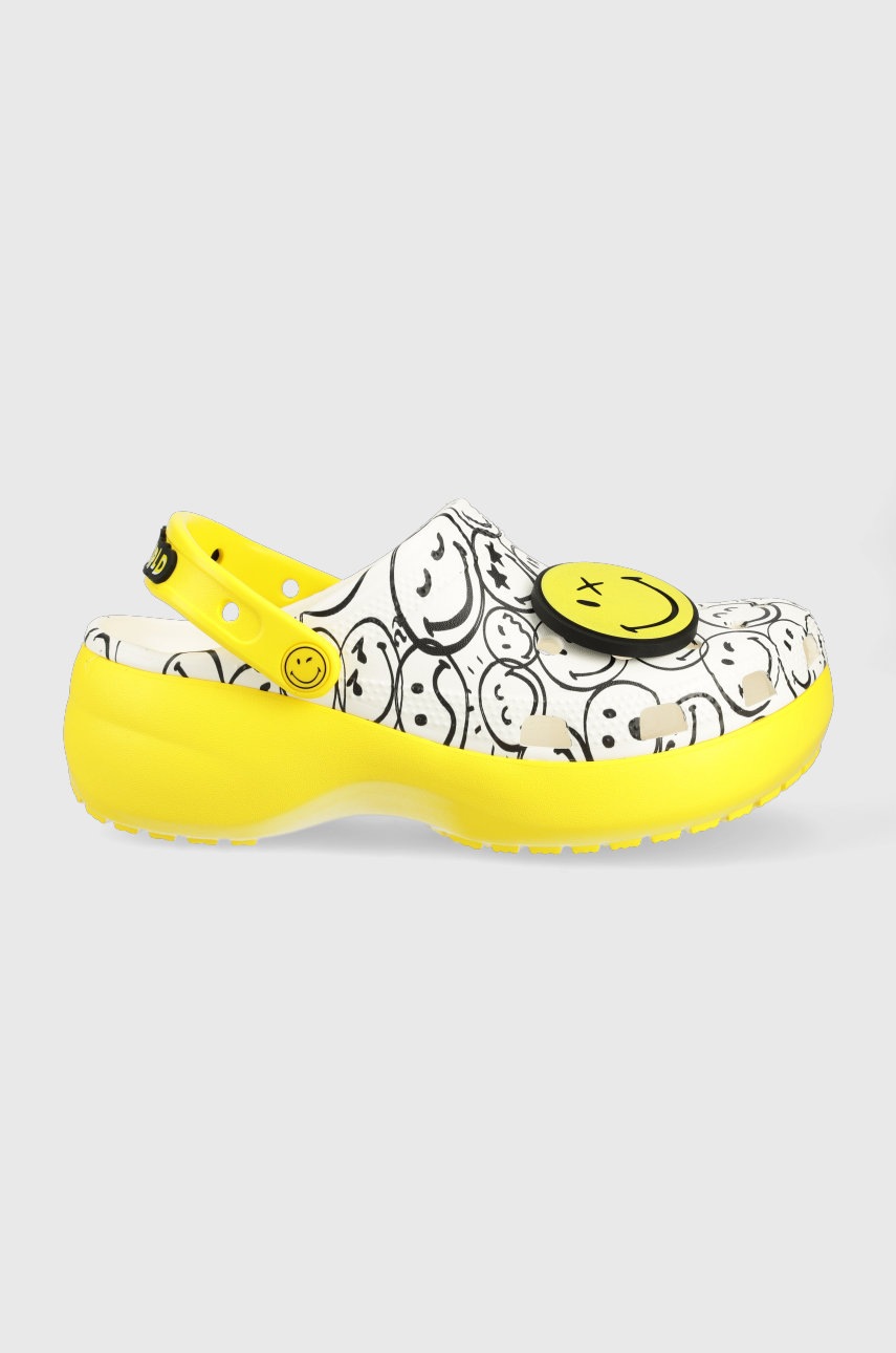

Чехли Crocs в бяло с платформа, Бял