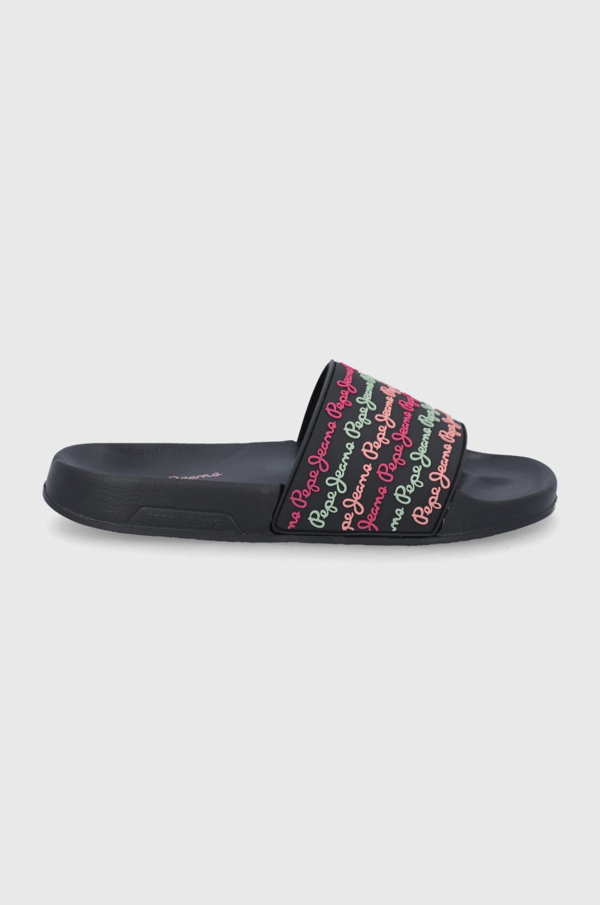 

Чехли Pepe Jeans Slider Colors дамски в черно, Черен