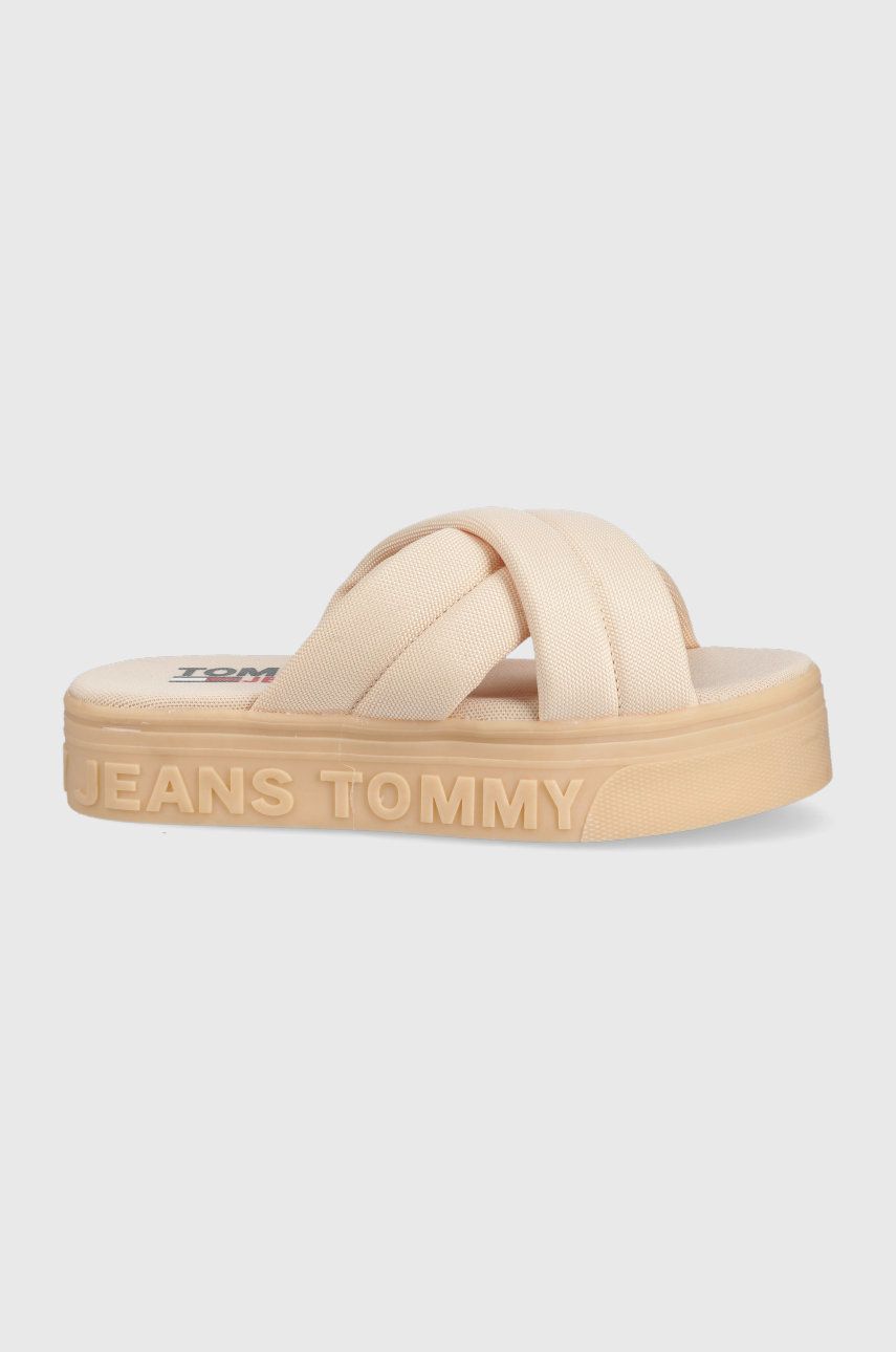 Tommy Jeans papuci femei, culoarea portocaliu, cu platforma Answear 2023-09-27