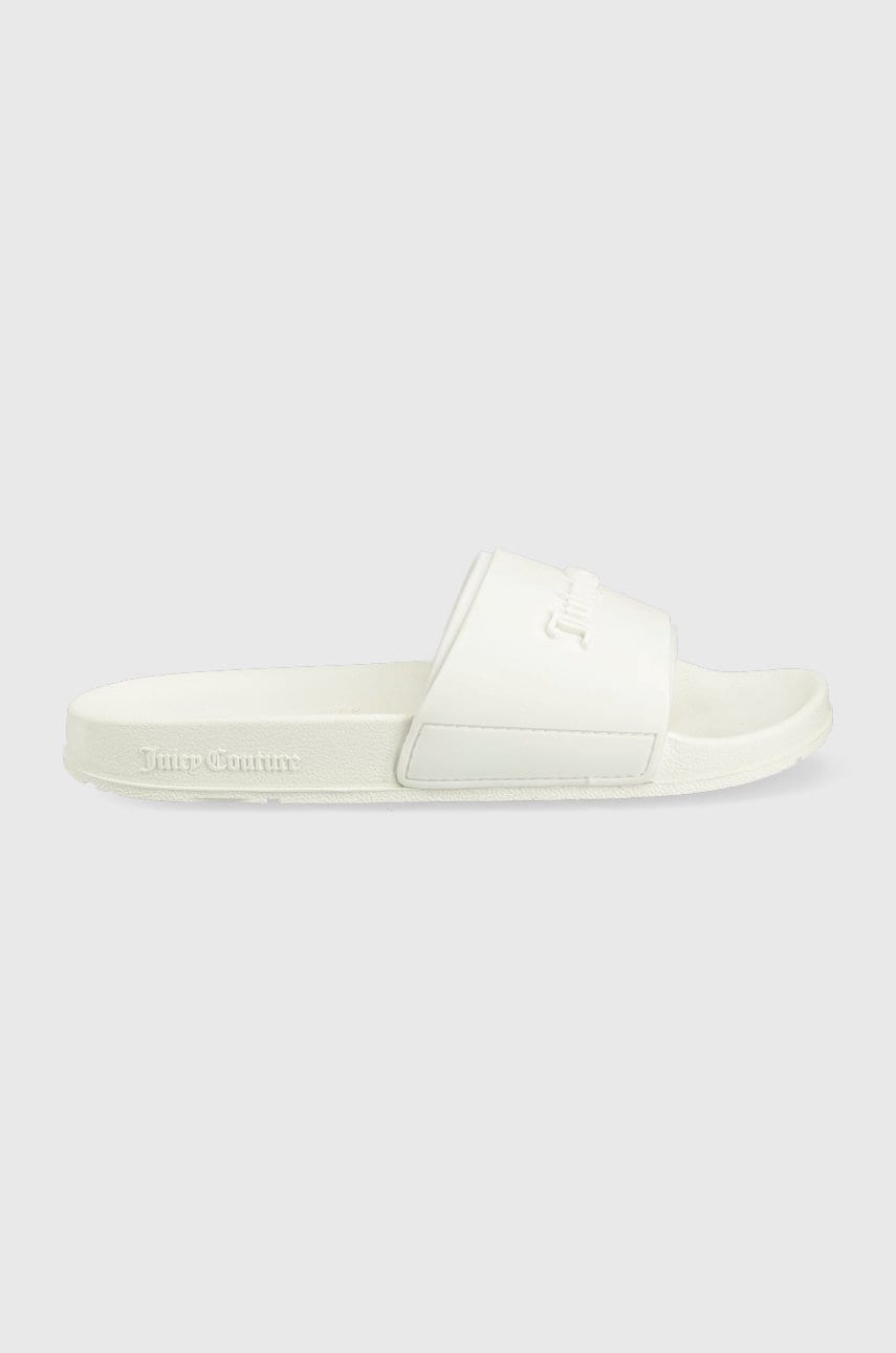 Juicy Couture papuci BREANNA EMBOSSED femei, culoarea alb JCAY121047