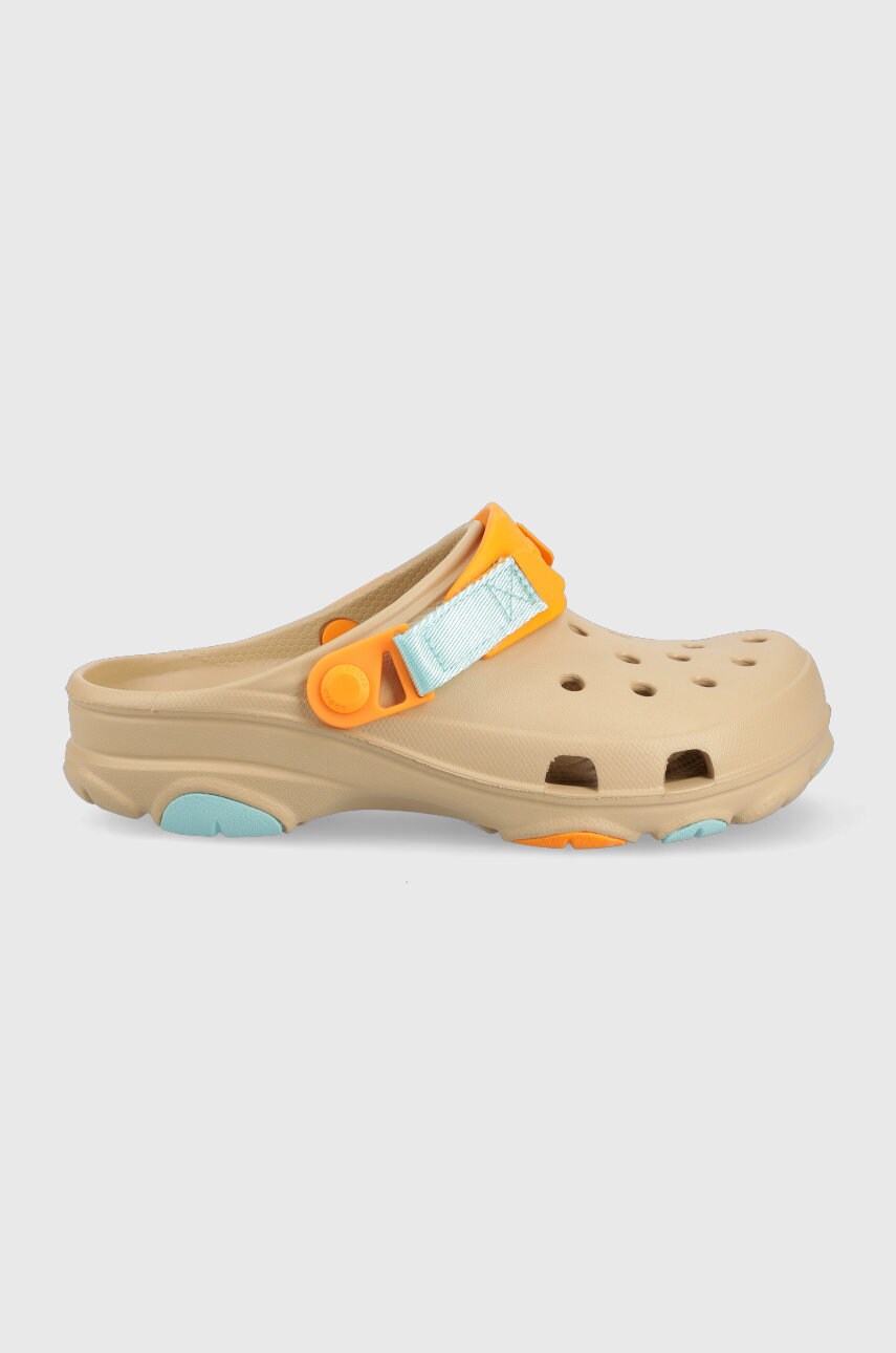 

Чехли Crocs в бежово с платформа, Бежов
