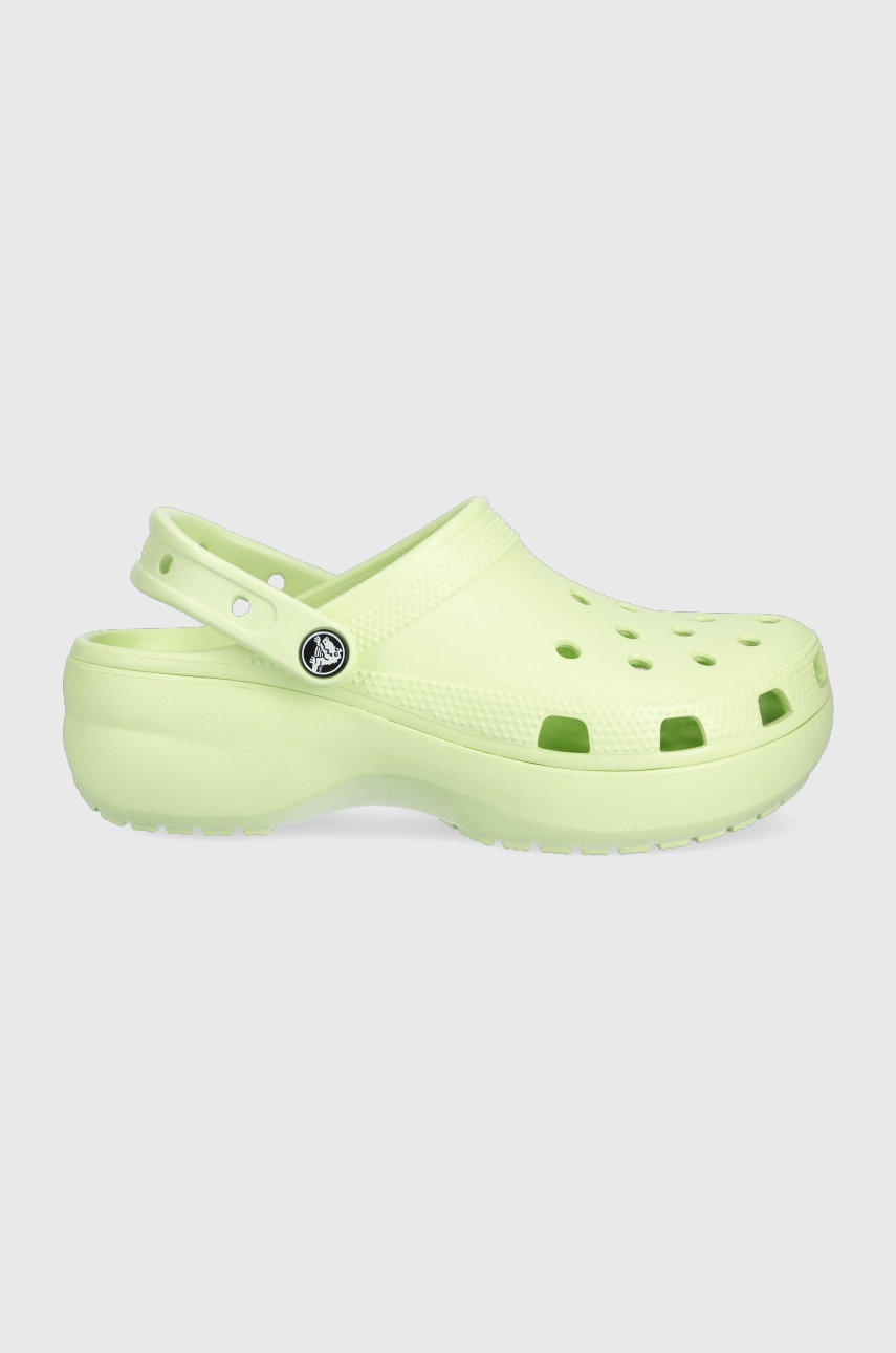 

Чехли Crocs Classic Platform Clog в зелено с платформа 206750, Зелен