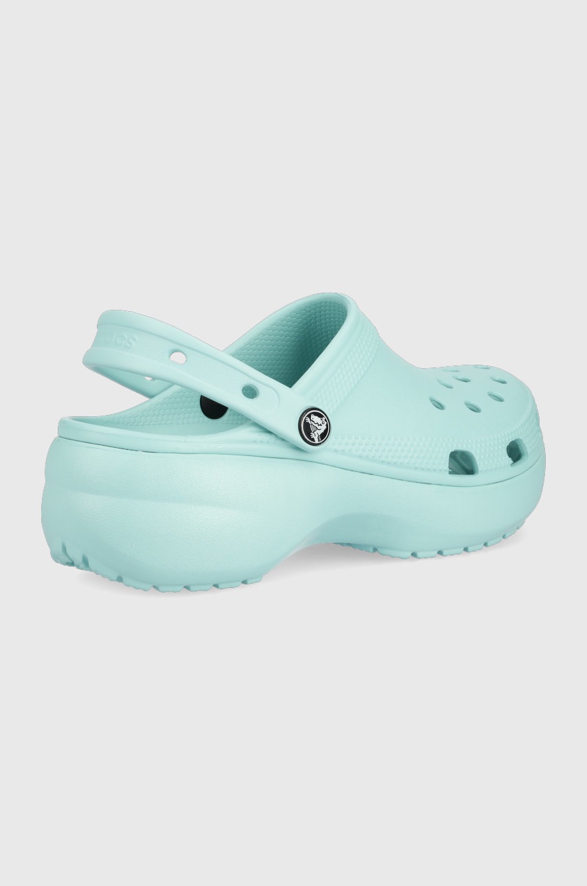 

Шлепанцы Crocs Classic Platform Clog женские цвет бирюзовый на платформе 206750
