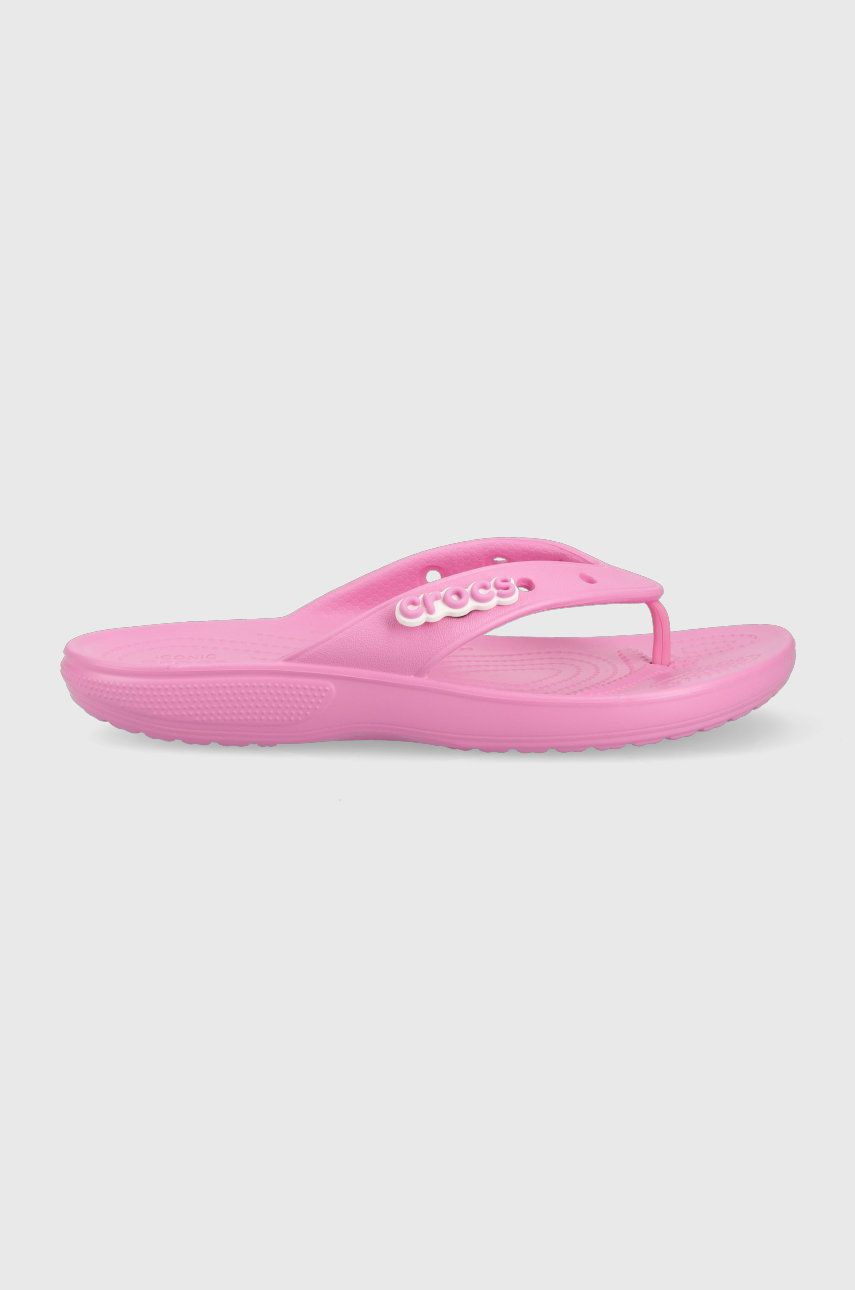 Crocs Slapi Classic 207713 Femei, Culoarea Violet, Cu Toc Plat 207713.6sw-taffy.pink